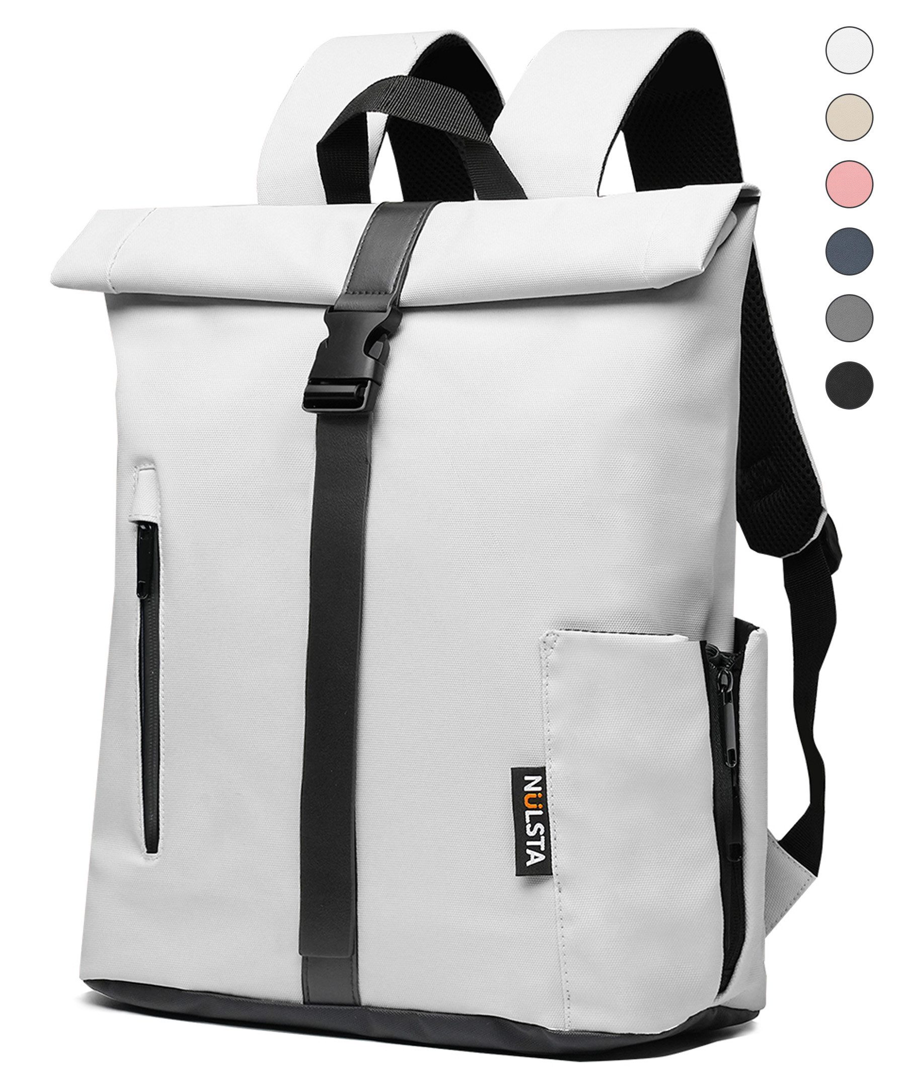 NULSTA Rucksack Rolltop Rucksack Wasserdicht Damen & Herren Daypack Freizeitrucksack, 30*15*40cm,Cityrucksack,Tourenrucksack,Schulrucksack
