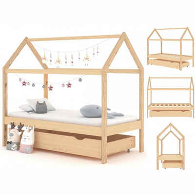 vidaXL Kinderbett Kinderbett mit Schublade Massivholz Kiefer 80x160 cm