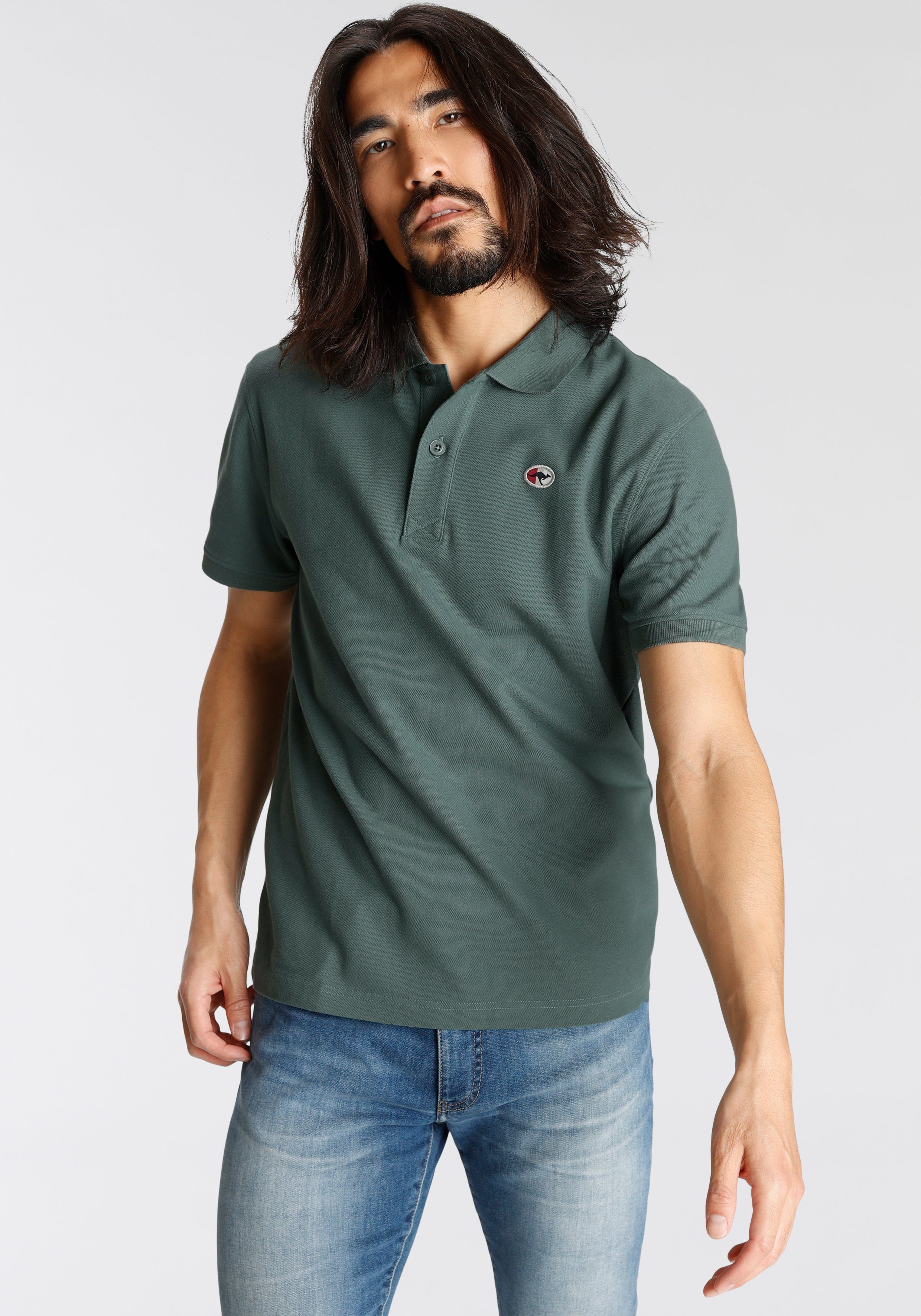 KangaROOS Poloshirt unifarben jade