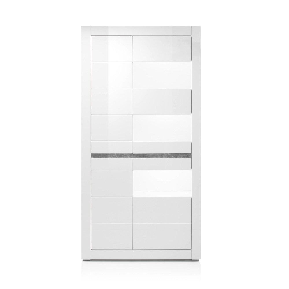 Lomadox Vitrine COGO-61 weiß Hochglanz inkl. günstig online kaufen