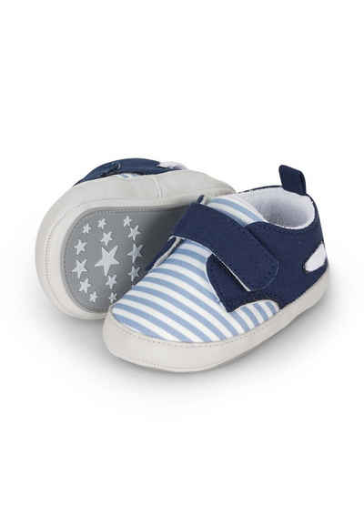 Sterntaler® Babyschuh Streifen Krabbelschuh (1-tlg., Baby Hausschuhe mit Streifenoptik, Babyschuhe weich) Krabbelschuhe Baby mit Klettverschluss und Anti-Rutsch-Sohle