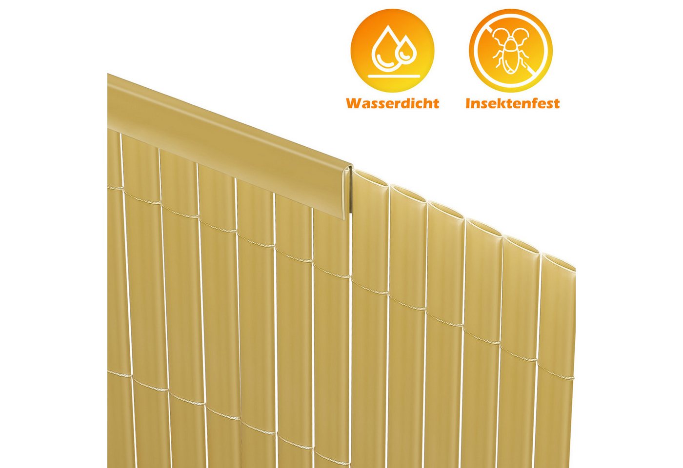 Thumbnail - Clanmacy Balkonsichtschutz PVC Sichtschutzmatte Sichtschutzzaun für Balkon Terrasse Garten Bambus