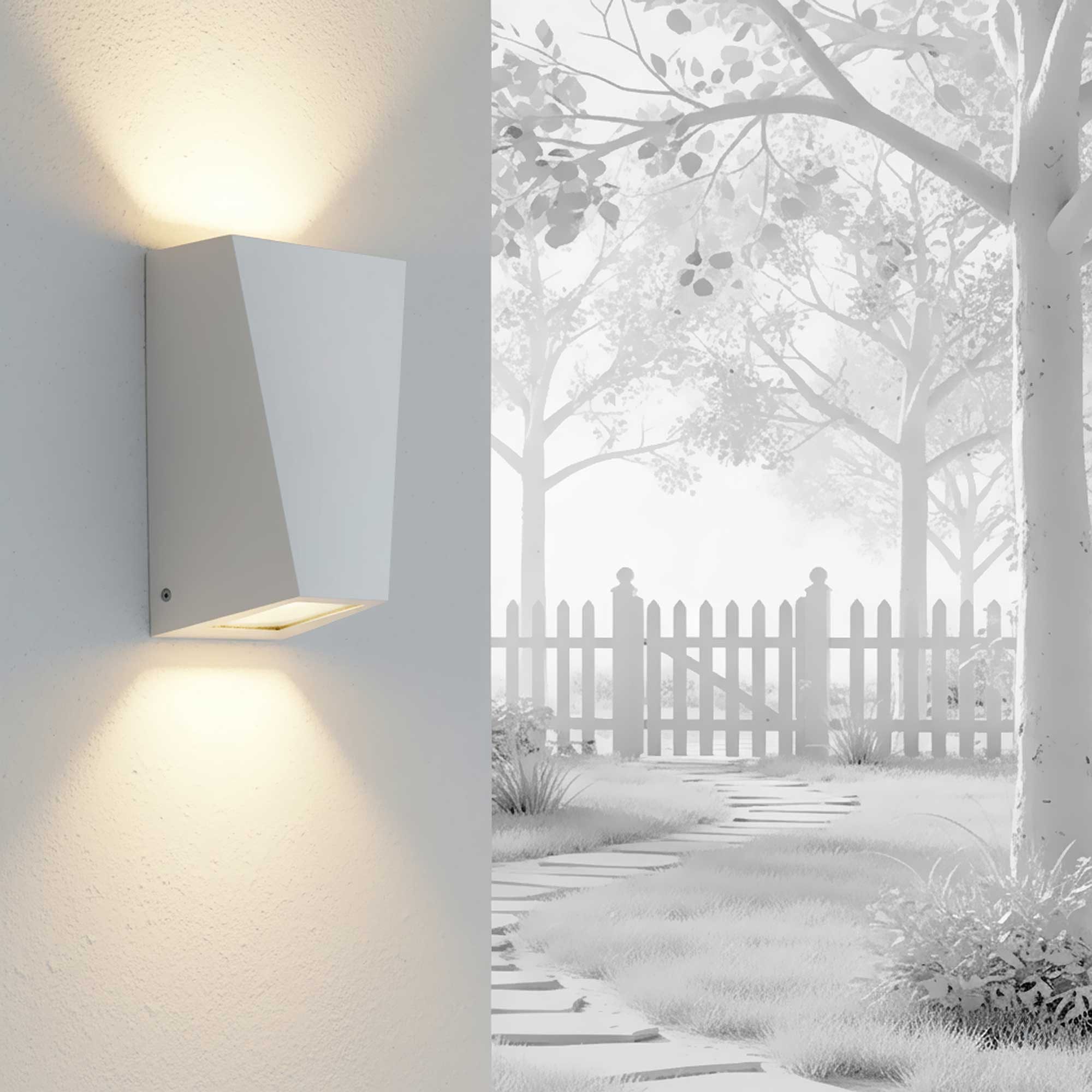 Maxkomfort LED Außen-Wandleuchte Up & Down IP44 Wandleuchte - Außen Wandlampe schwarz/weiß/silber, ohne Leuchtmittel, für Haus, Terrasse, Garten, LED wechselbar, GU10, exkl. Leuchtmittel