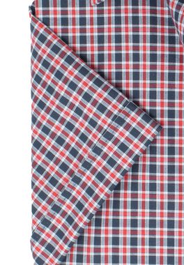 MARVELIS Kurzarmhemd Kurzarmhemd - Body Fit - Kariert - Rot/Blau