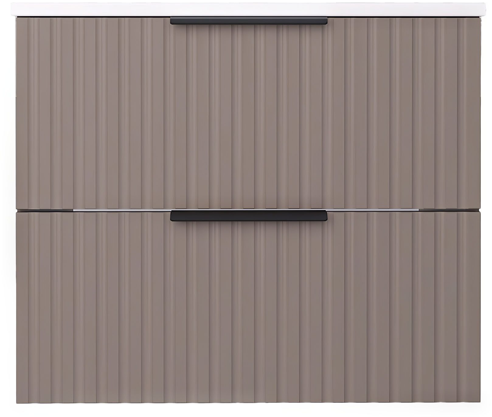 welltime Waschtisch TIBU mit Waschbecken. 2 Schubladen. 2 Breiten (60/80cm) und 4 Farben, Badschrank mit Waschbecken, Softclose, Maße B/H/T: 61/53/47 cm