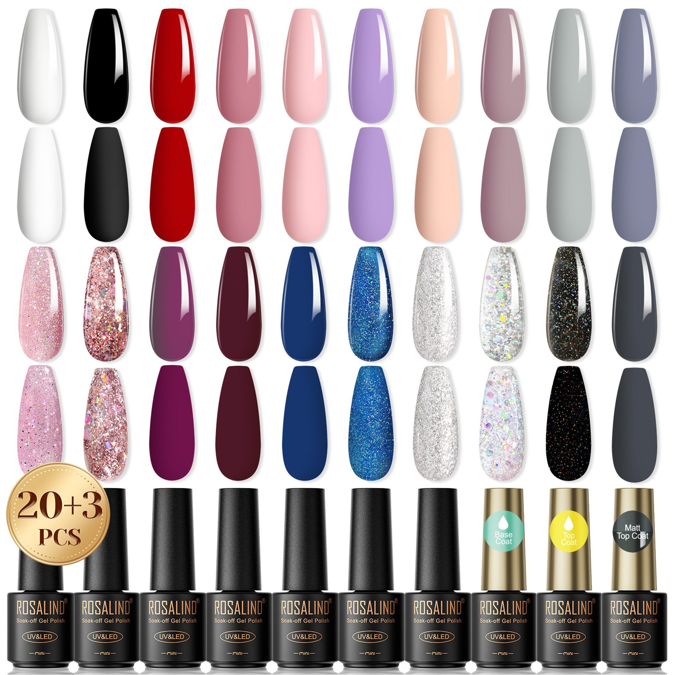 KINSI Nagellack-Set Nagellack,UV Nagellack Set für Anfänger DIY Nailart,23 günstig online kaufen
