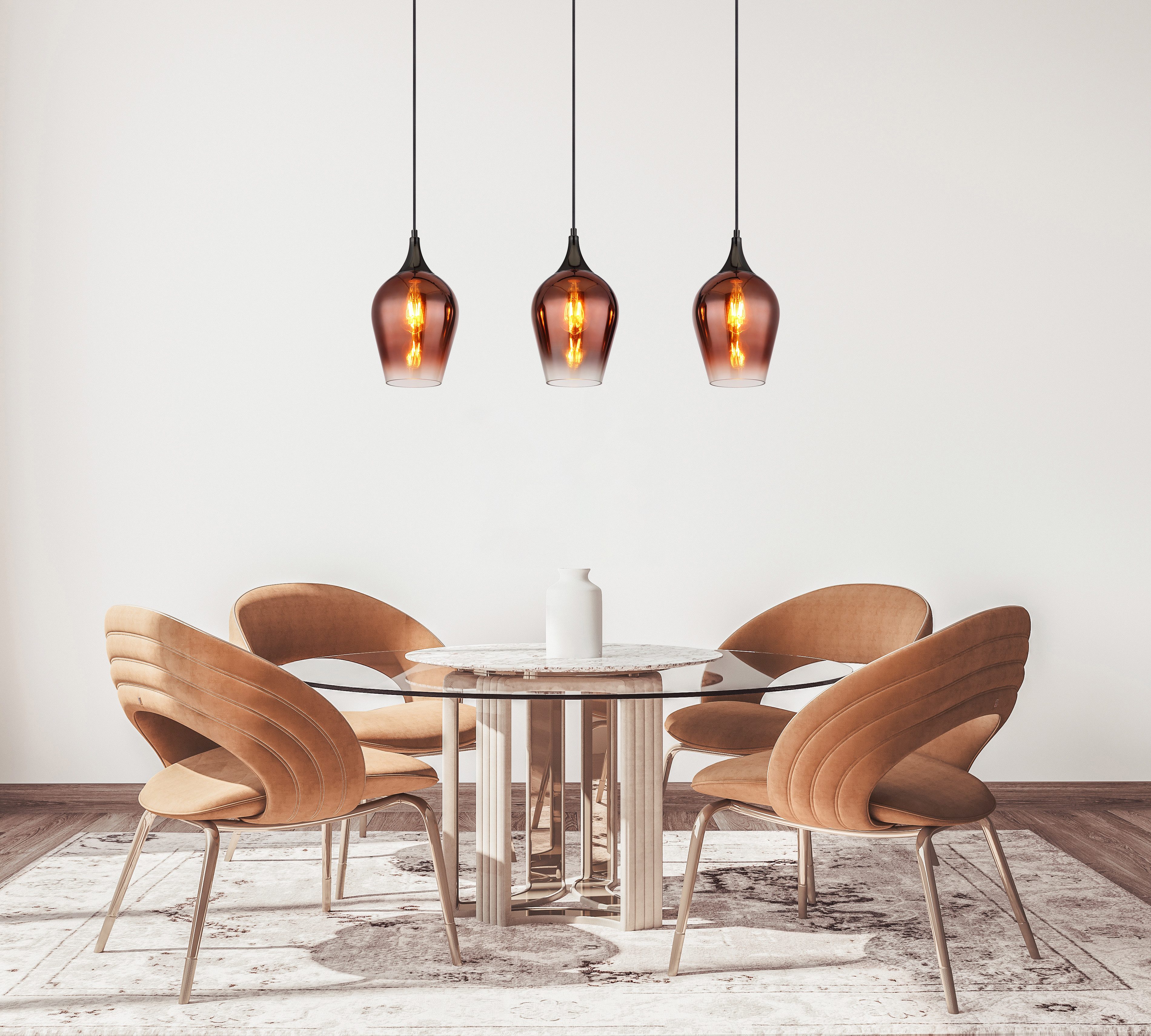 GLOBO LIGHTING Hängeleuchte LAVUS, ohne Leuchtmittel, Hängelampe/Pendelleuchte/Höhe kürzbar/Wohnzimmer/Esszimmer