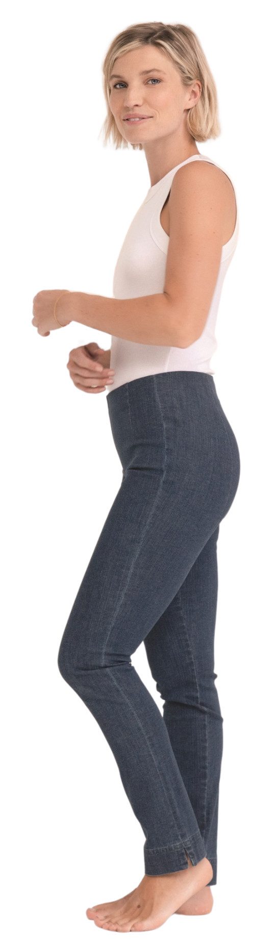 Stehmann Schlupfjeans Stehmann, Ina-760W Schlupf-Jeans mit seitlichen Schlitzen
