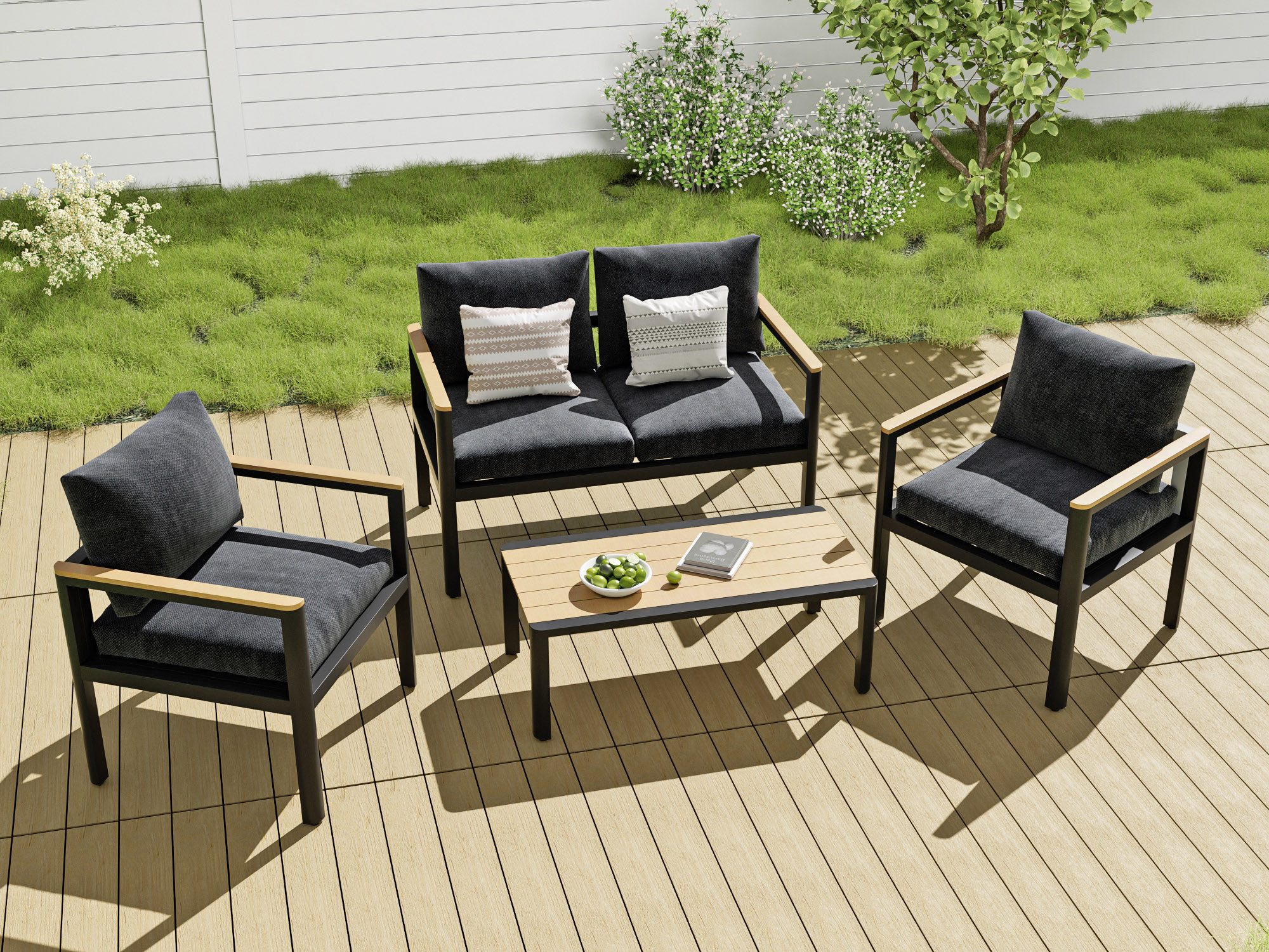 MeXo Gartenlounge-Set Balkonmöbel für 3–4 Personen, günstig online kaufen