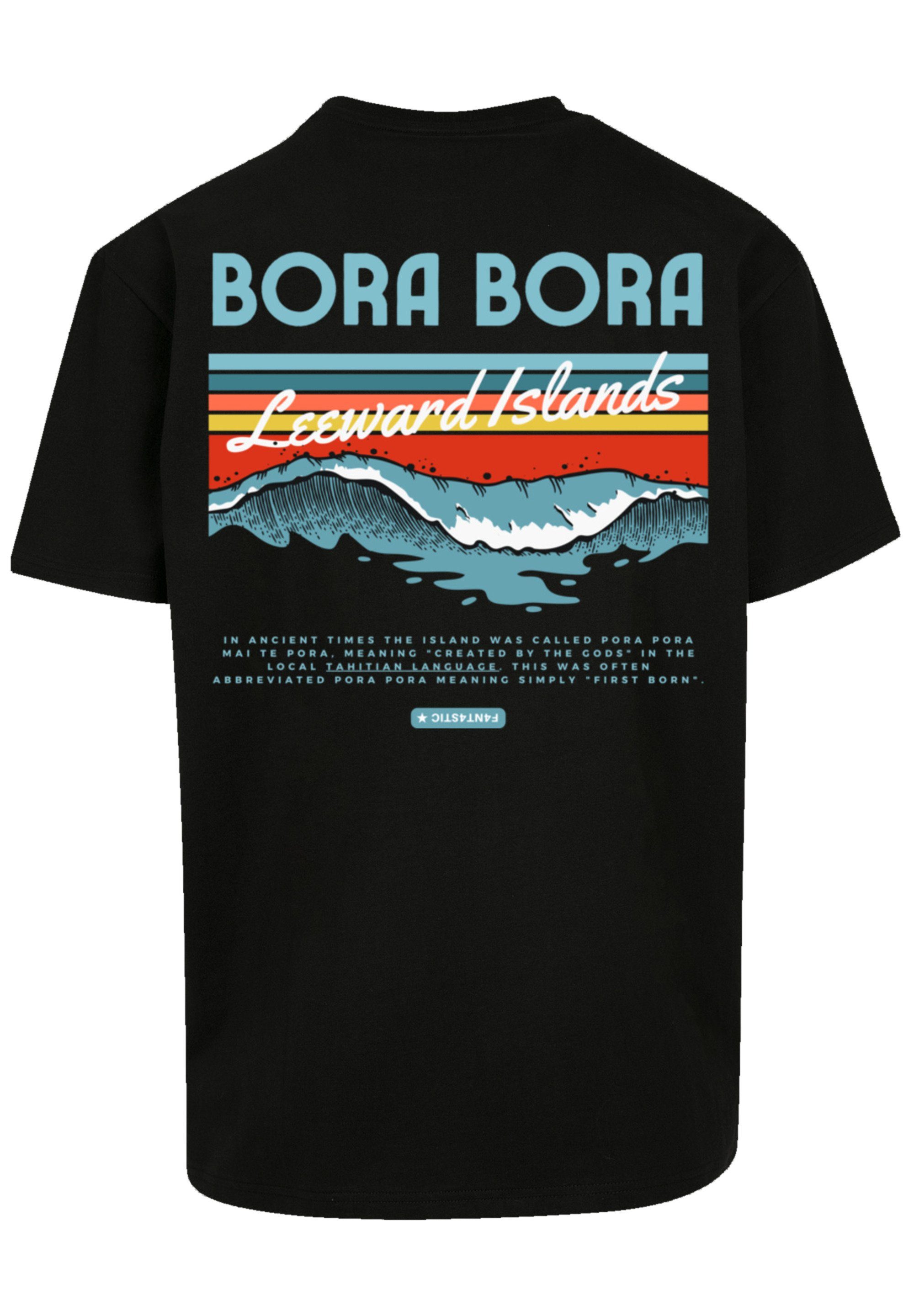 schwarz Print T-Shirt F4NT4STIC Leewards Bora Bora Island