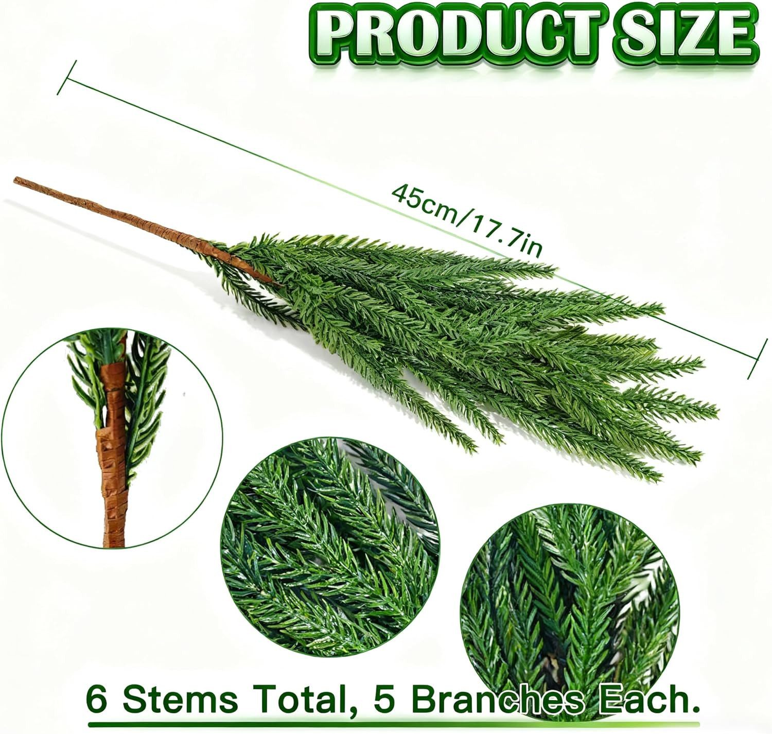 Kunstblumenstrauß 6 Stück künstliche tannenzweige 45cm günstig online kaufen