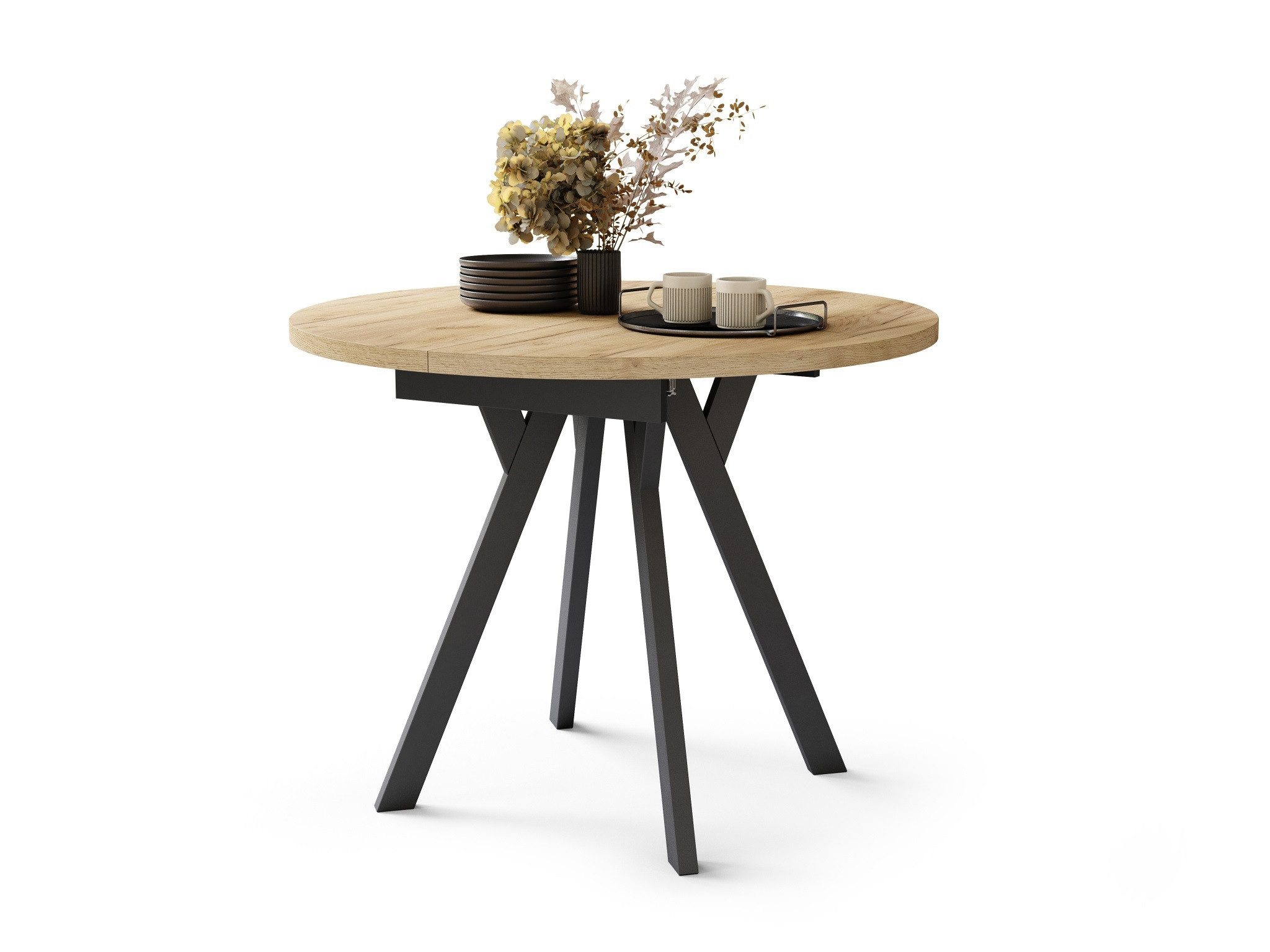 designimpex Esstisch Design Esstisch Aldo ausziehbar 90 cm bis 145 cm rund günstig online kaufen