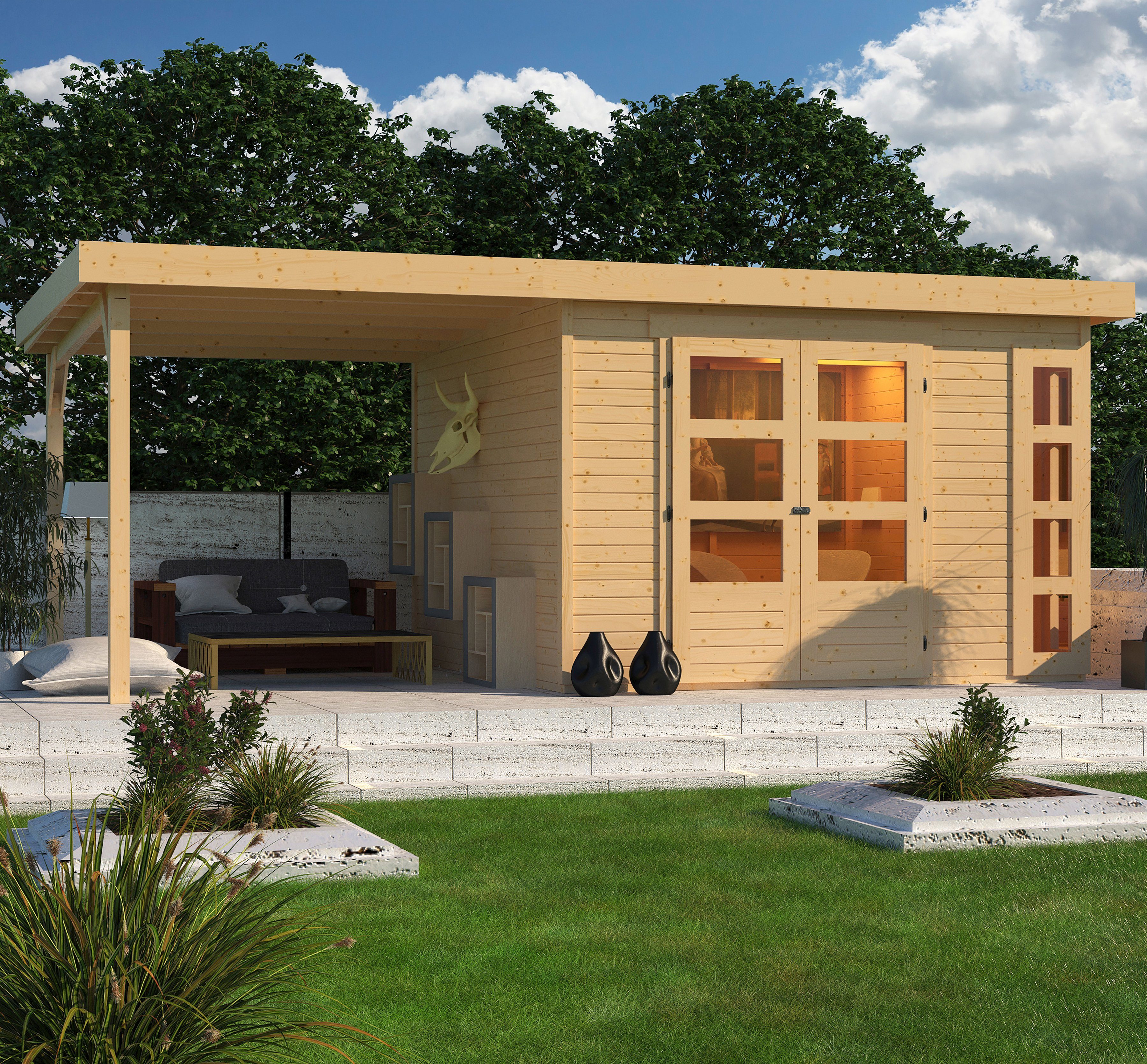 KONIFERA Gartenhaus »Nordsee 6«, BxT 558x331 cm, (Set) online kaufen
