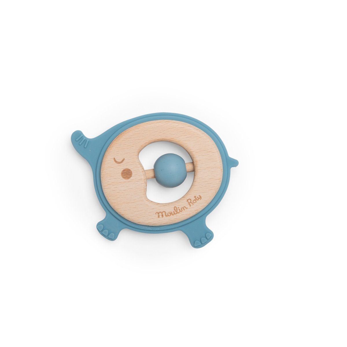 Beißring Beißring Elefant 8cm aus Holz und Silikon Greifling