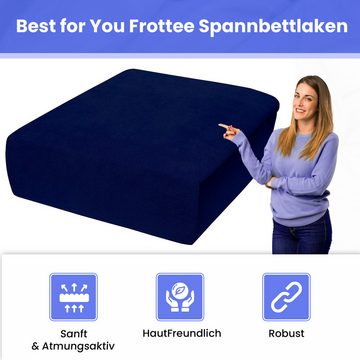 Spannbettlaken Frotte 60x120 70x140 70-90x160 80-90x180 80-180x200 200x220, Best for You, Frotte, Gummizug: Rundum