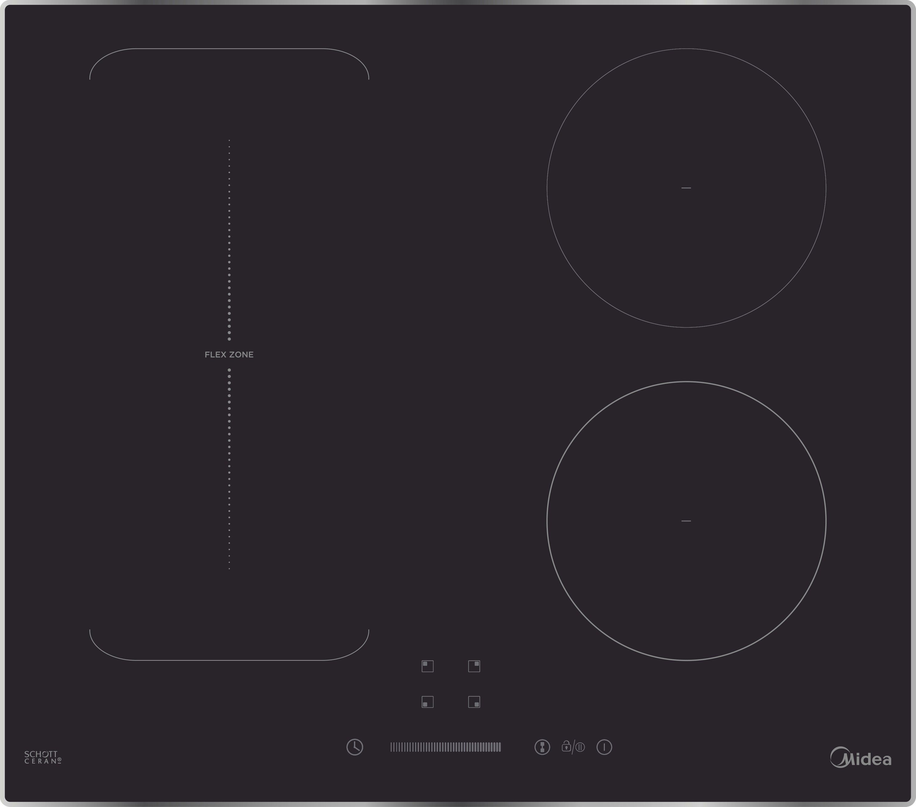 Midea Induktions-Kochfeld KI500IX, und Booster mit FlexZone