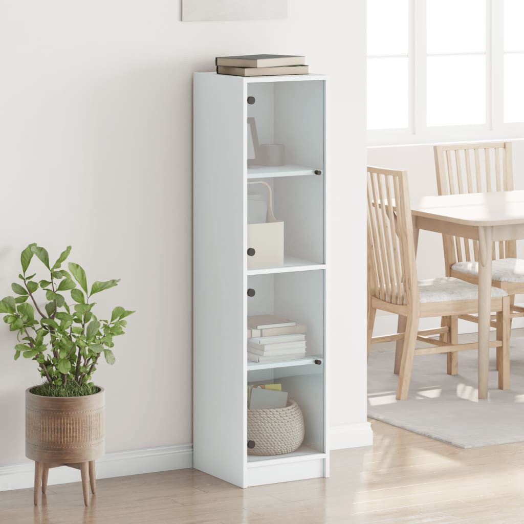 vidaXL Highboard Highboard mit Glastüren Weiß günstig online kaufen