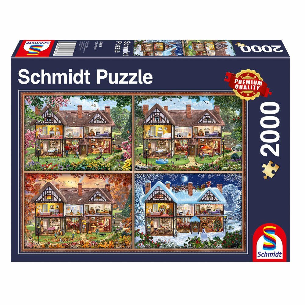 Schmidt Spiele Puzzle Jahreszeiten Haus Panorama, 2000 Puzzleteile