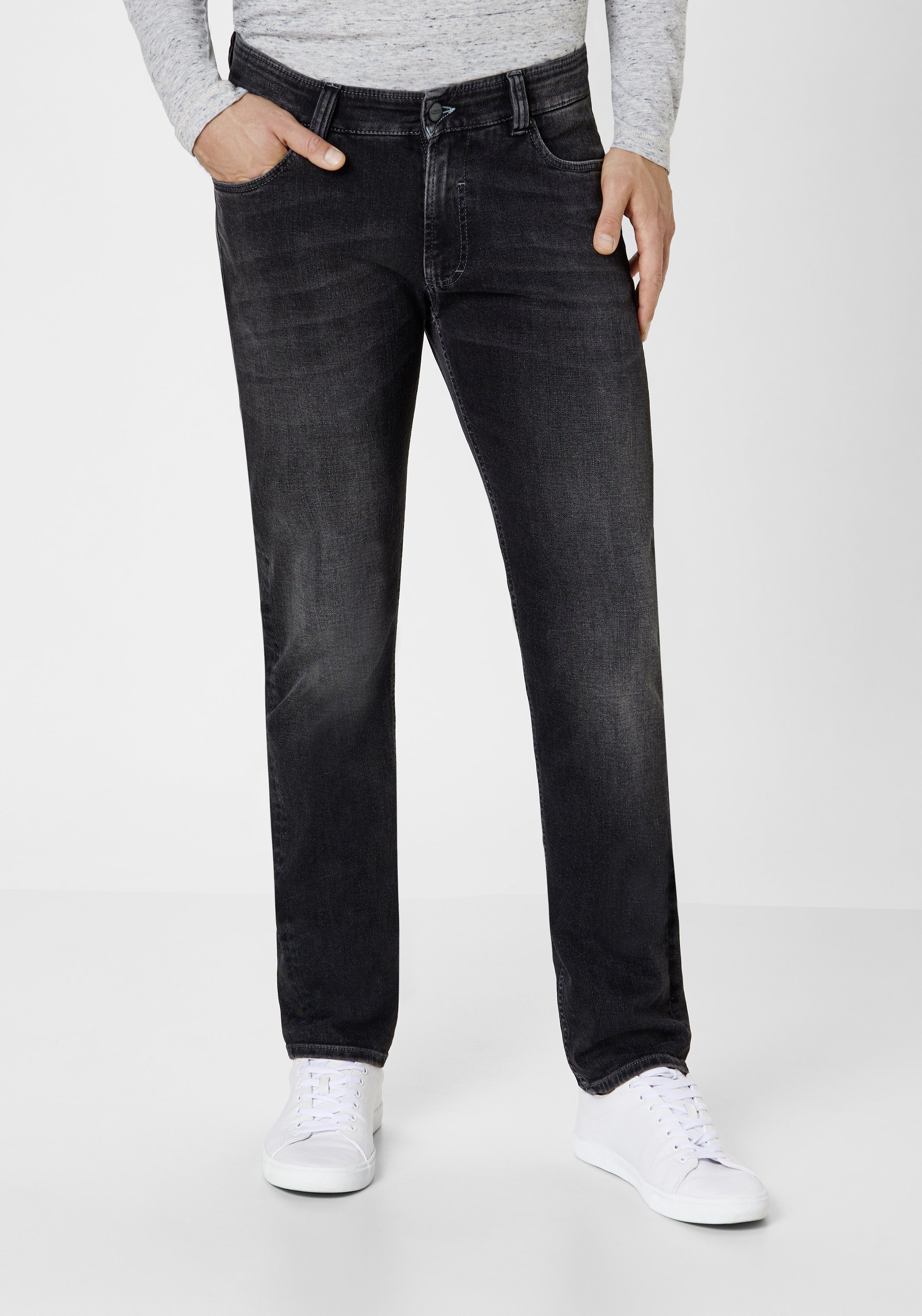 Paddock's 5-Pocket-Jeans DUKE Superior Straight-Fit Jeans dark grey vintage wash