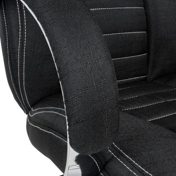 Amstyle Chefsessel SPM1.409 (Stoff Jeans-Optik Schwarz Bürodrehstuhl bis 120 kg), Design Drehstuhl, Schreibtischstuhl Drehbar