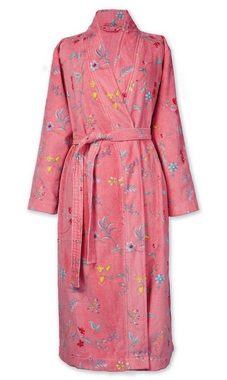 PiP Studio Bademantel Les Fleurs Bathrobe Pink M Rosa 100% Cotton, terry velour, 380 GS, Bademantel Damen und Herren Morgenmantel Frottee