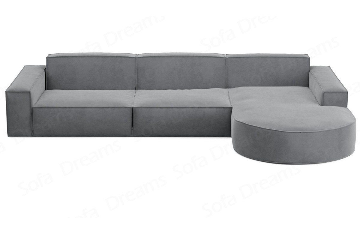Alegranza Polstersofa Couch Stoffsofa Polster kurz Eck Hellgrau-Mo84 Design Ecksofa Sofa Sofa Dreams L