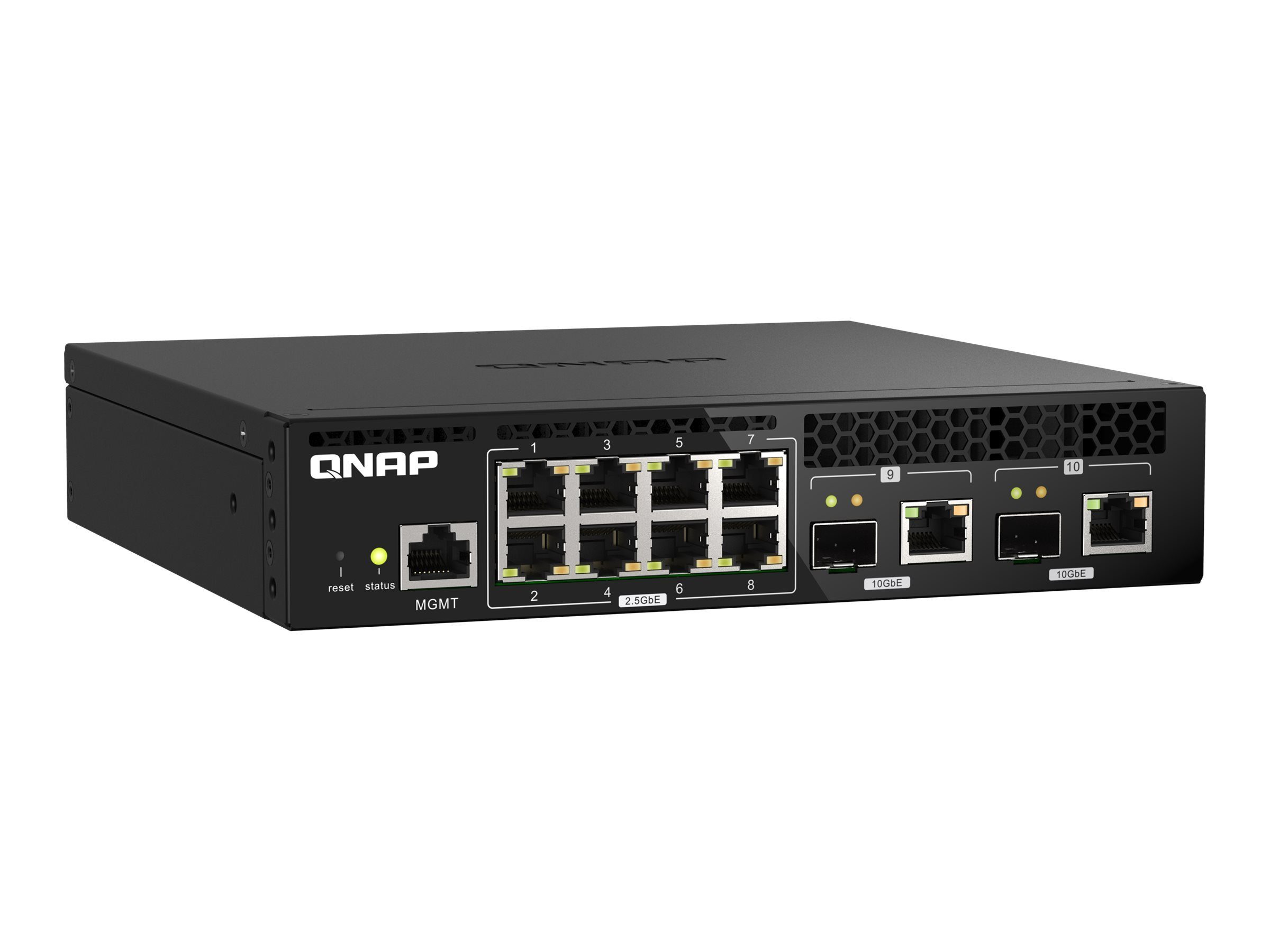 QNAP QNAP QSW-M2108R-2C, 8 port 2.5Gbps, 2 port 10Gbps SFP+/ NBASE-T Combo, Netzwerk-Switch
