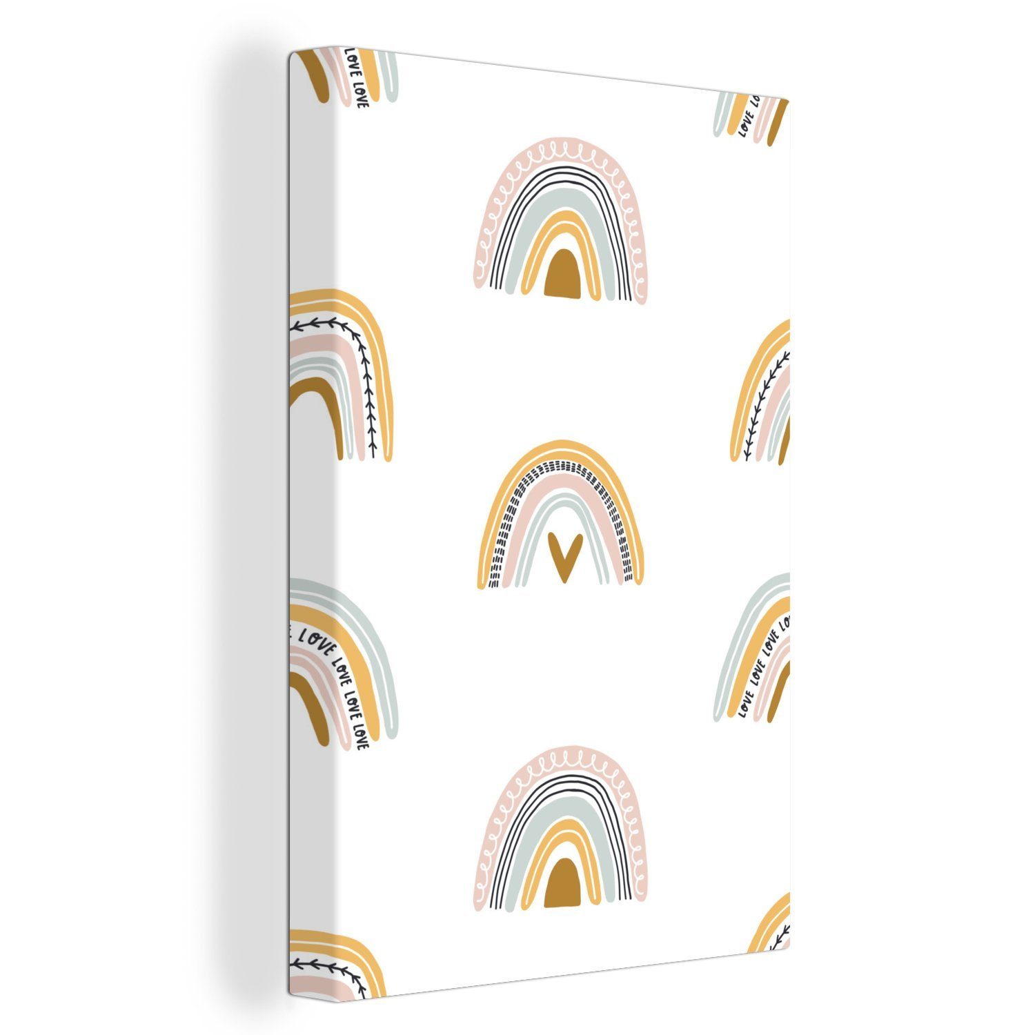 OneMillionCanvasses® Leinwandbild Design - Regenbogen - Streifen, (1 St), Leinwandbild fertig bespannt inkl. Zackenaufhänger, Gemälde, 20x30 cm