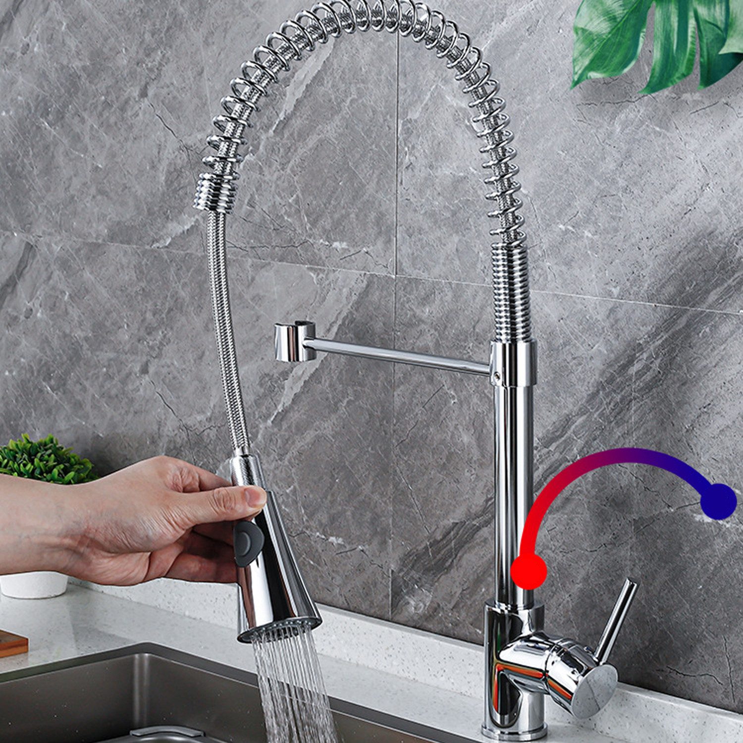 OSTWOLKE Spültischarmatur Küchenarmatur Wasserhahn Küche Ausziehbar günstig online kaufen