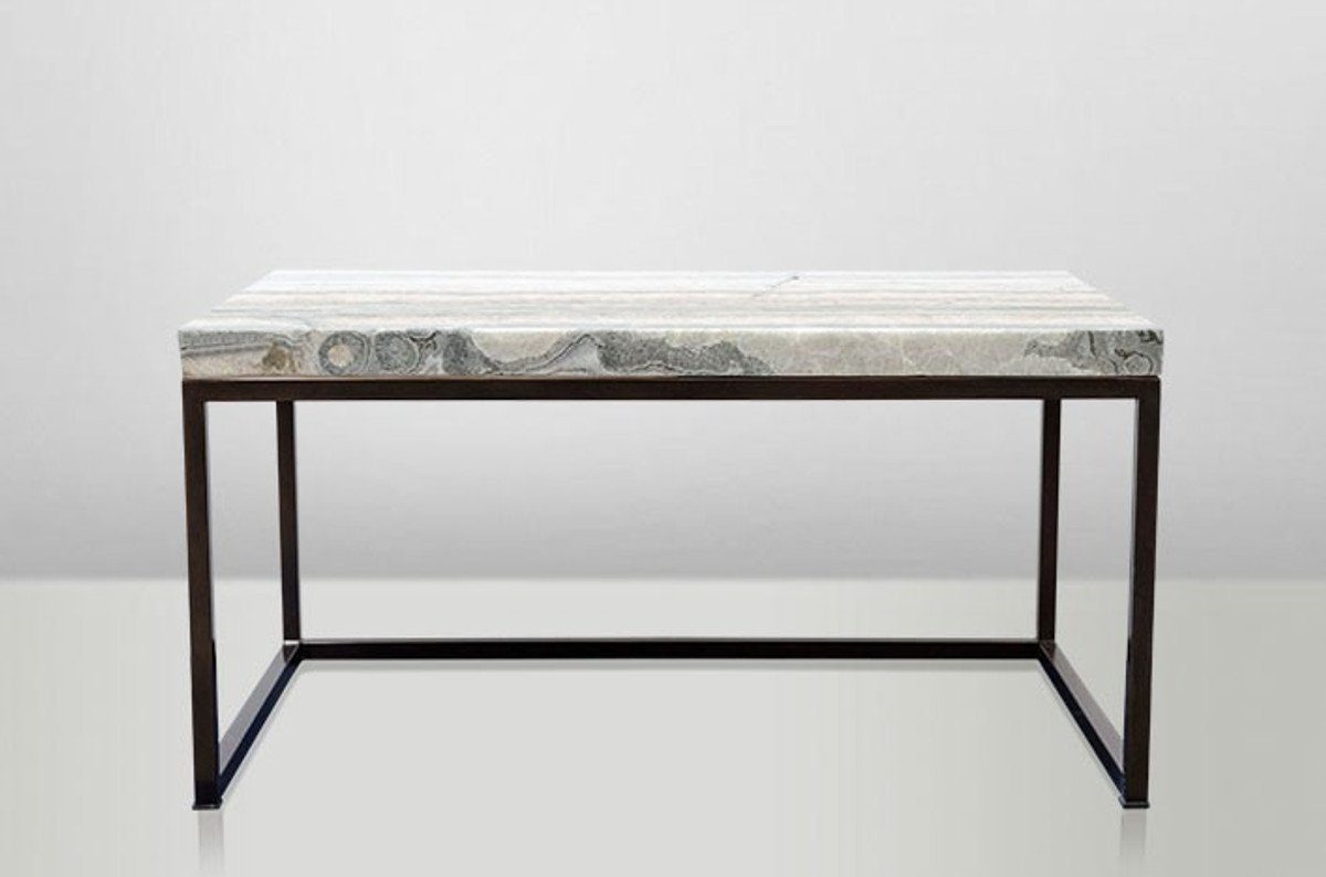 x Möbel Deco / Jugendstil - Couchtisch Beistelltisch 80 Art Tisch Beistelltisch Metall Padrino Casa Onyx 50 cm-
