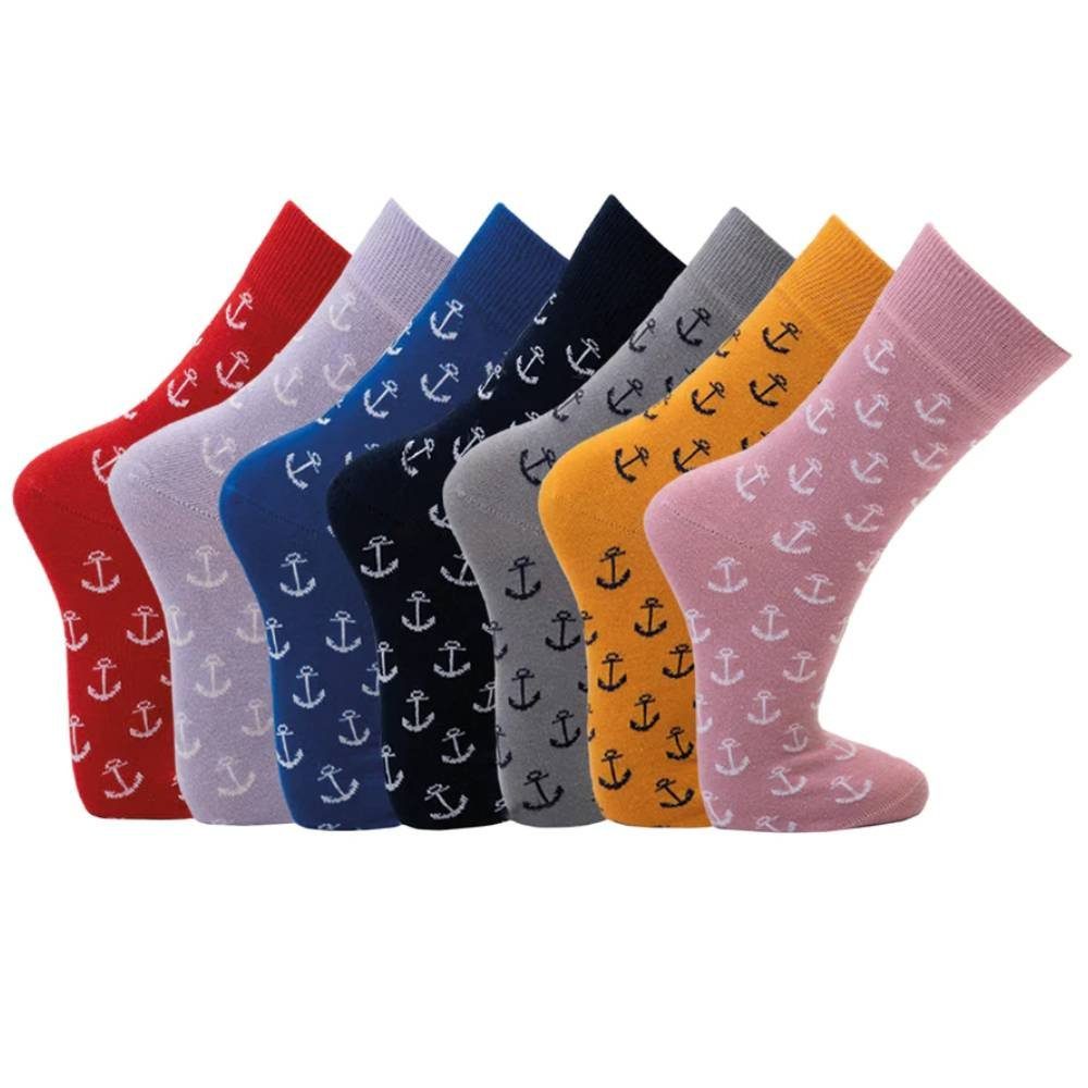 Hohem Maritime komfort Socken HomeOfSocks Trendige mit Und Kuscheliger Baumwollsocken Maritime, Weiche Anker Grau Socken Passform