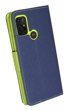 cofi1453 Handyhülle Buchtasche "Fancy" für Motorola Moto G30 Blau-Grün 6,5 Zoll, Kunstleder Schutzhülle Handy Wallet Case Cover mit Kartenfächern, Standfunktion
