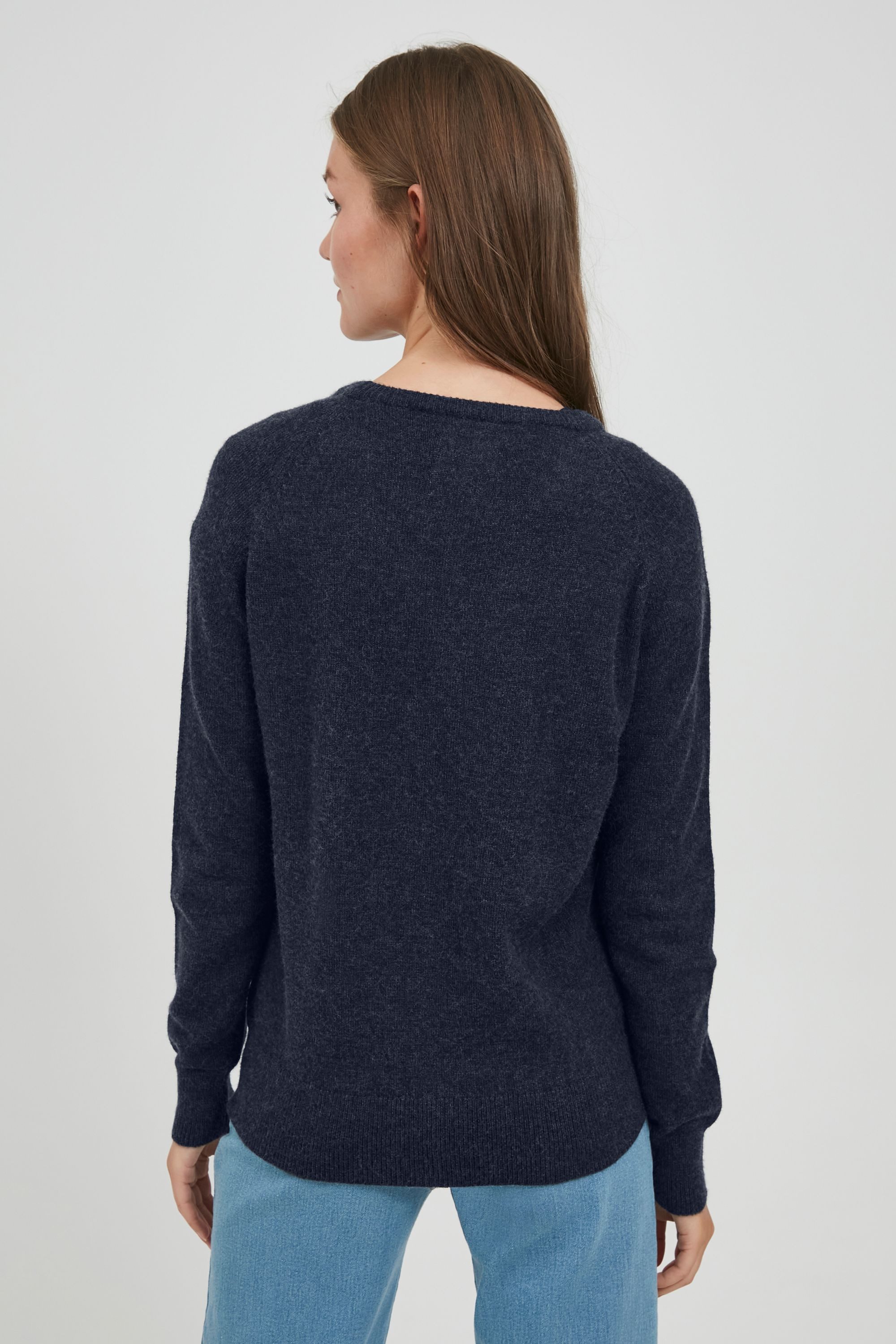 OXMO Strickpullover OXMaria Feinstrickpullover mit Rundhalsausschnitt