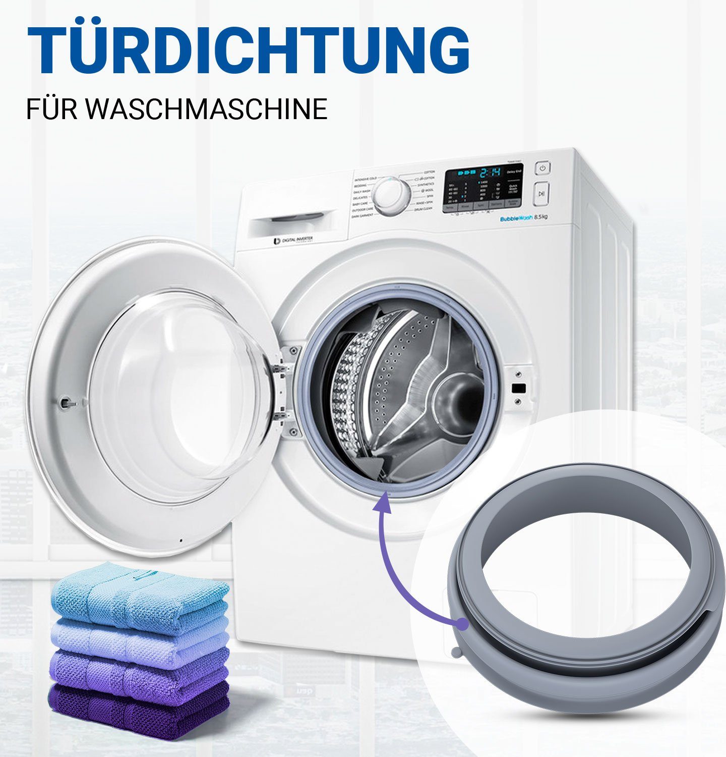 Frontlader Türmanschette für VIOKS Waschmaschine Miele Dichtring 6816000, Ersatz für