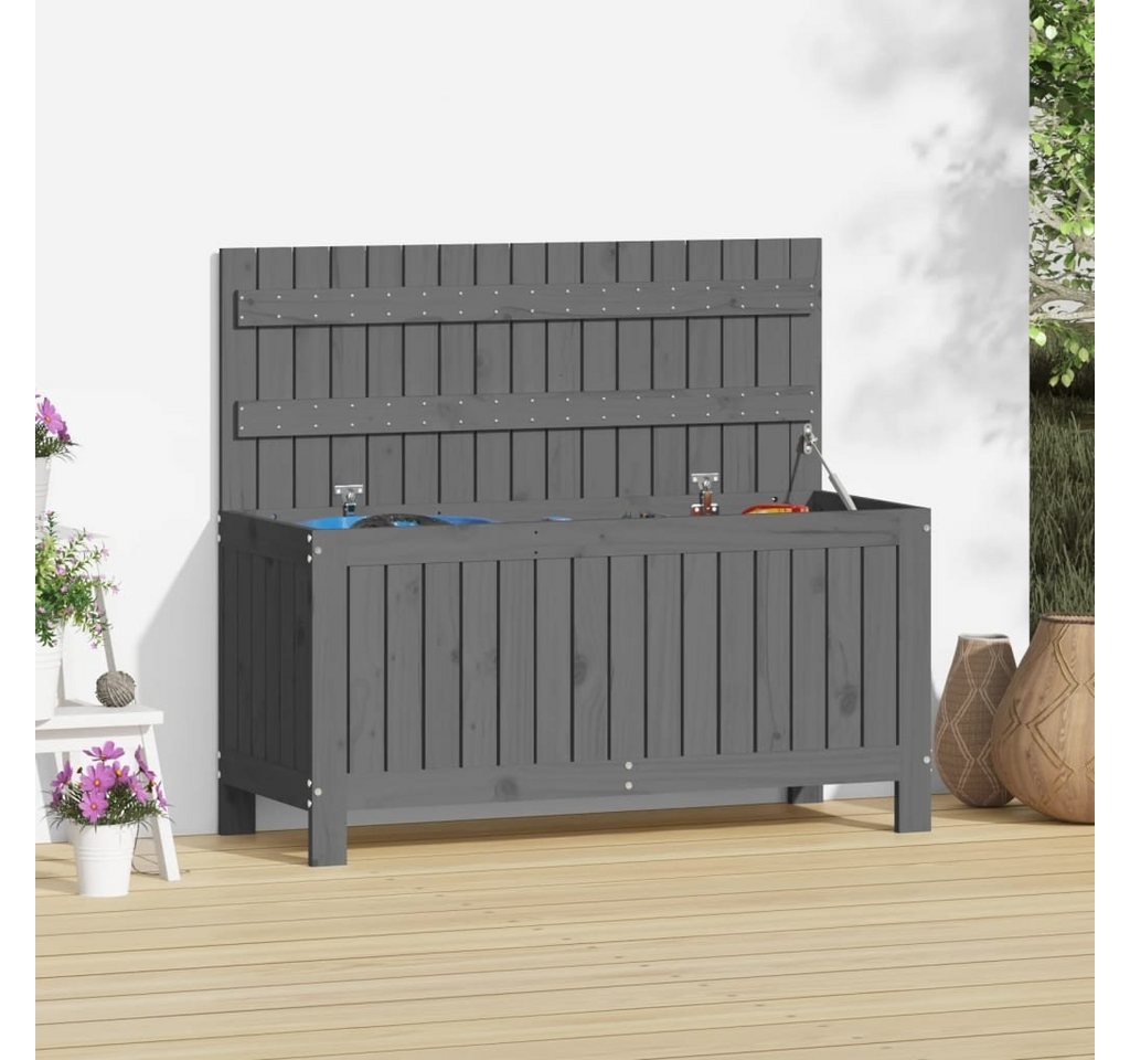 Thumbnail - furnicato Gartenbox Gartentruhe Grau 108x42,5x54 cm Massivholz Kiefer (1 St)