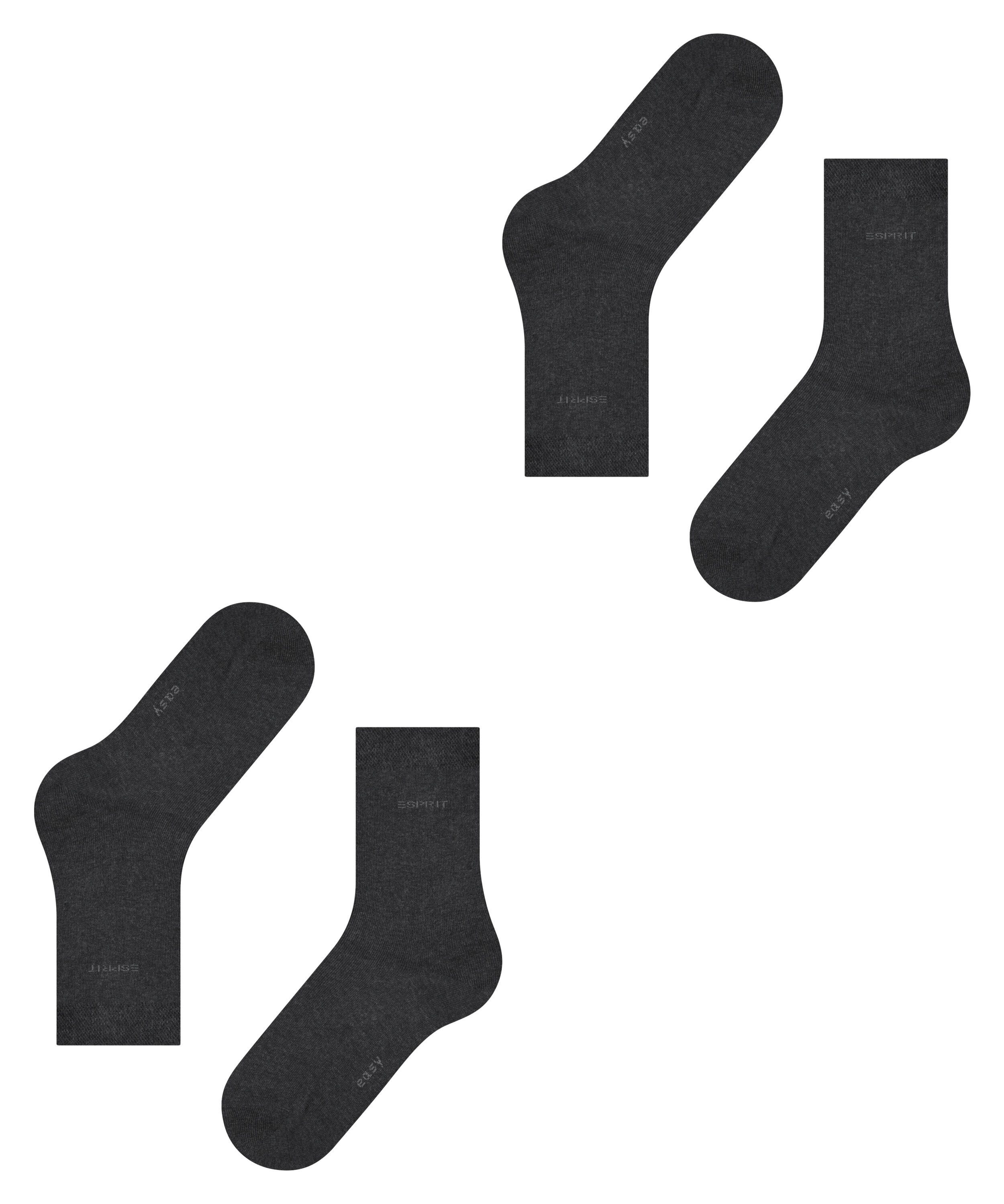 Esprit Socken Basic Easy (2-Paar, 2 Paar) ohne einschneidendes Bündchen, Basic-Socke, Uni-Strümpfe atmungsaktiv