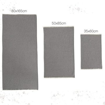 BOHORIA Handtuch Set Waffel Handtuch Set Badehandtuch (3er Set: 35x60cm-50x85cm-80x165cm), 3er-Pack