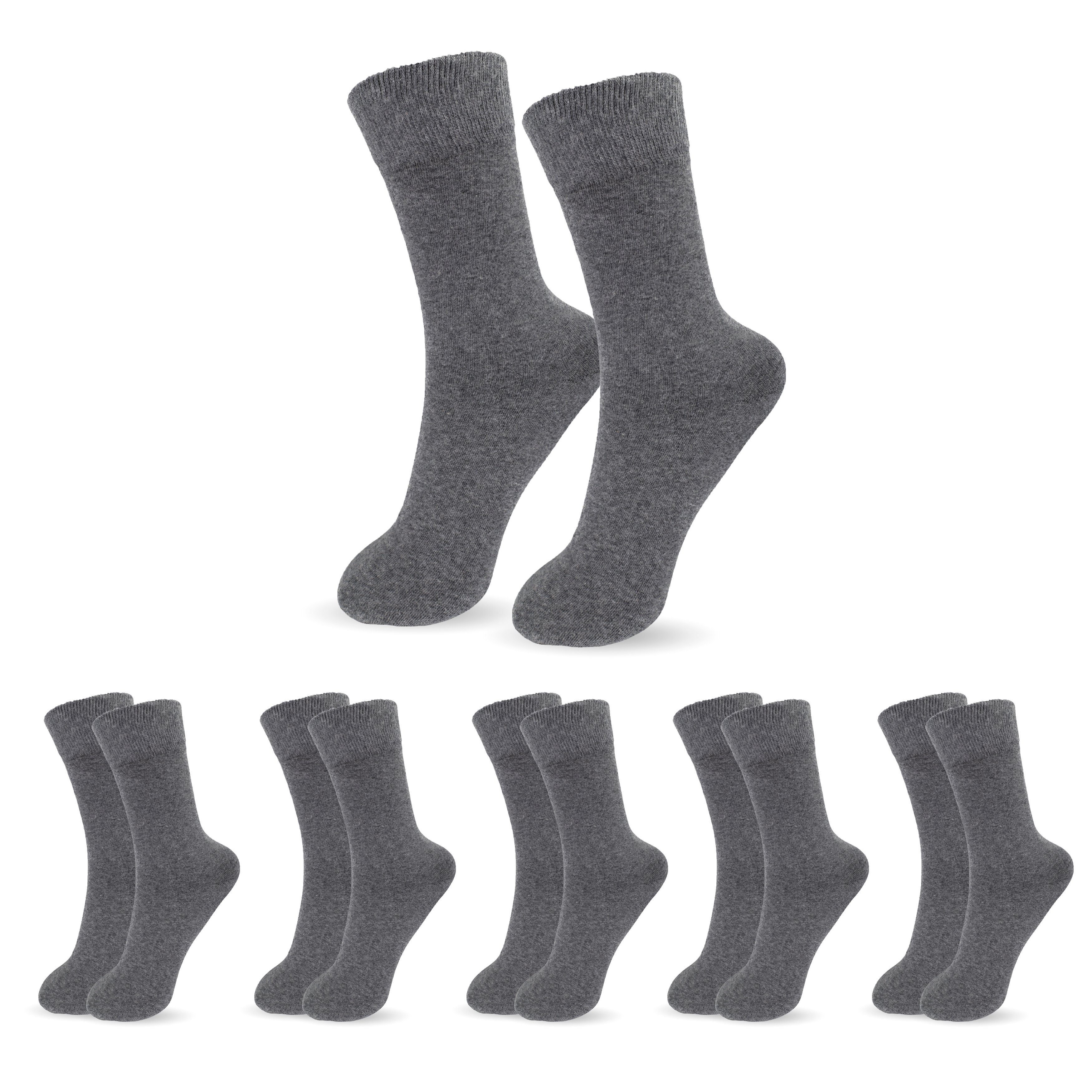 SO.I Businesssocken Herrensocken Lange Freizeit-Socken für Herren aus Baumwolle (Größen: 39-46, 5-15er Pack) Atmungsaktiver Stoff 5x Grau