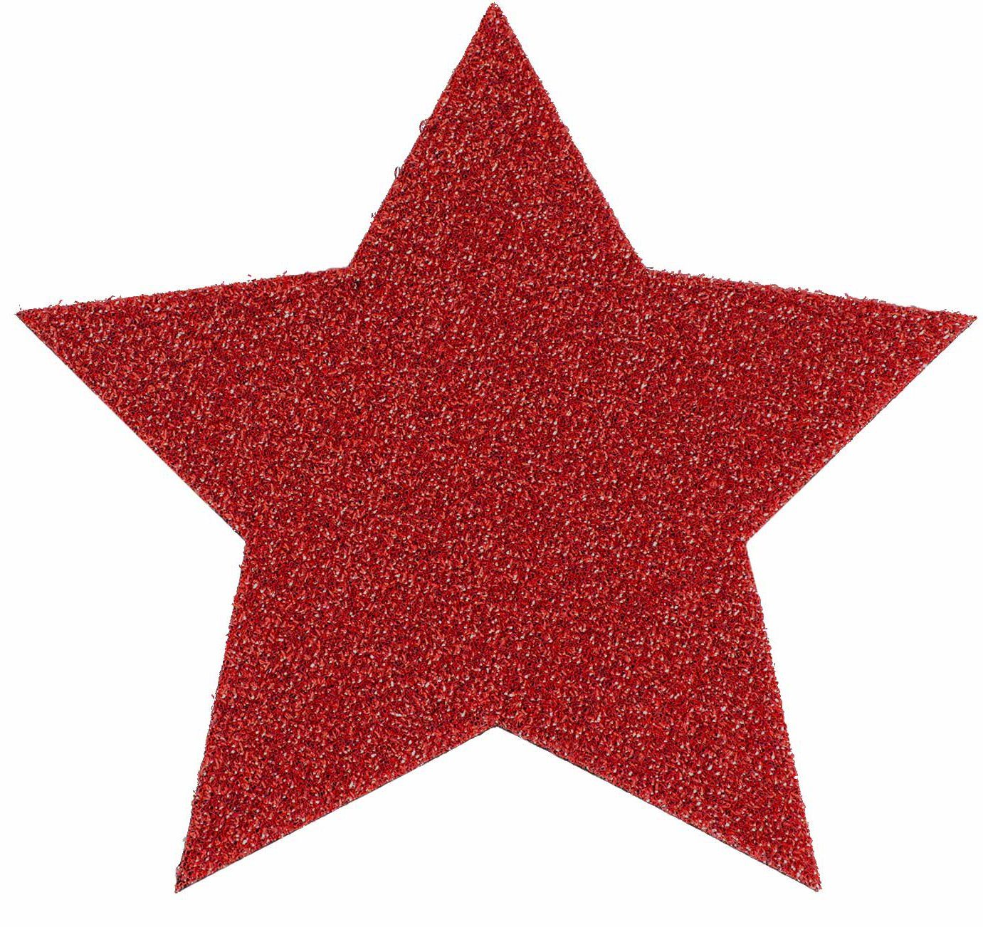 Platzset, cm Weihnachtsdeko Stern, Textil, Größe als Untersetzer 16,5 (Set, oder Tischdeko, 4-St), rot, in Primaflor-Ideen ideal