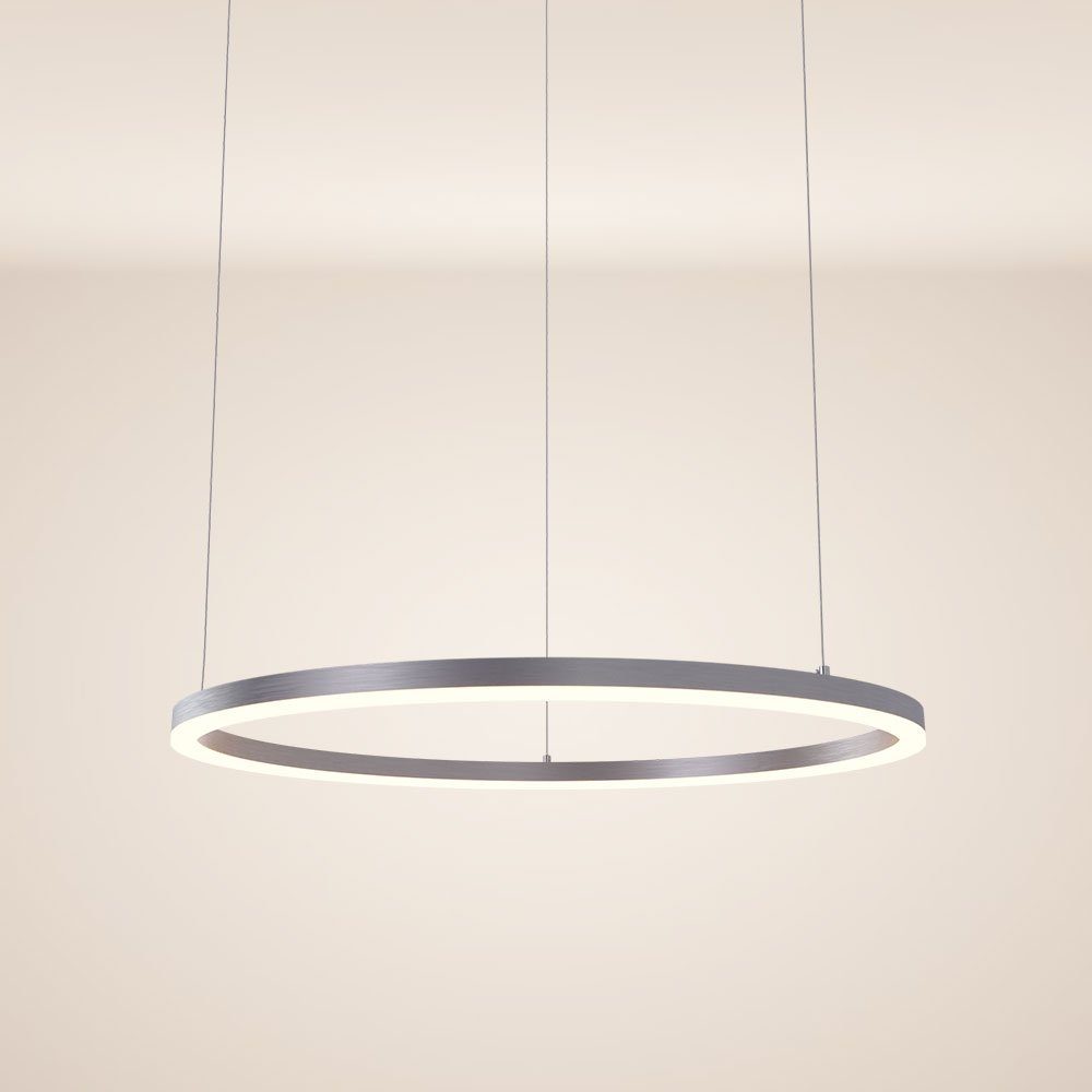 s.luce Pendelleuchte LED Pendelleuchte Ring 80 direkt oder indirekt 5m Abhängung Aluminium, Warmweiß