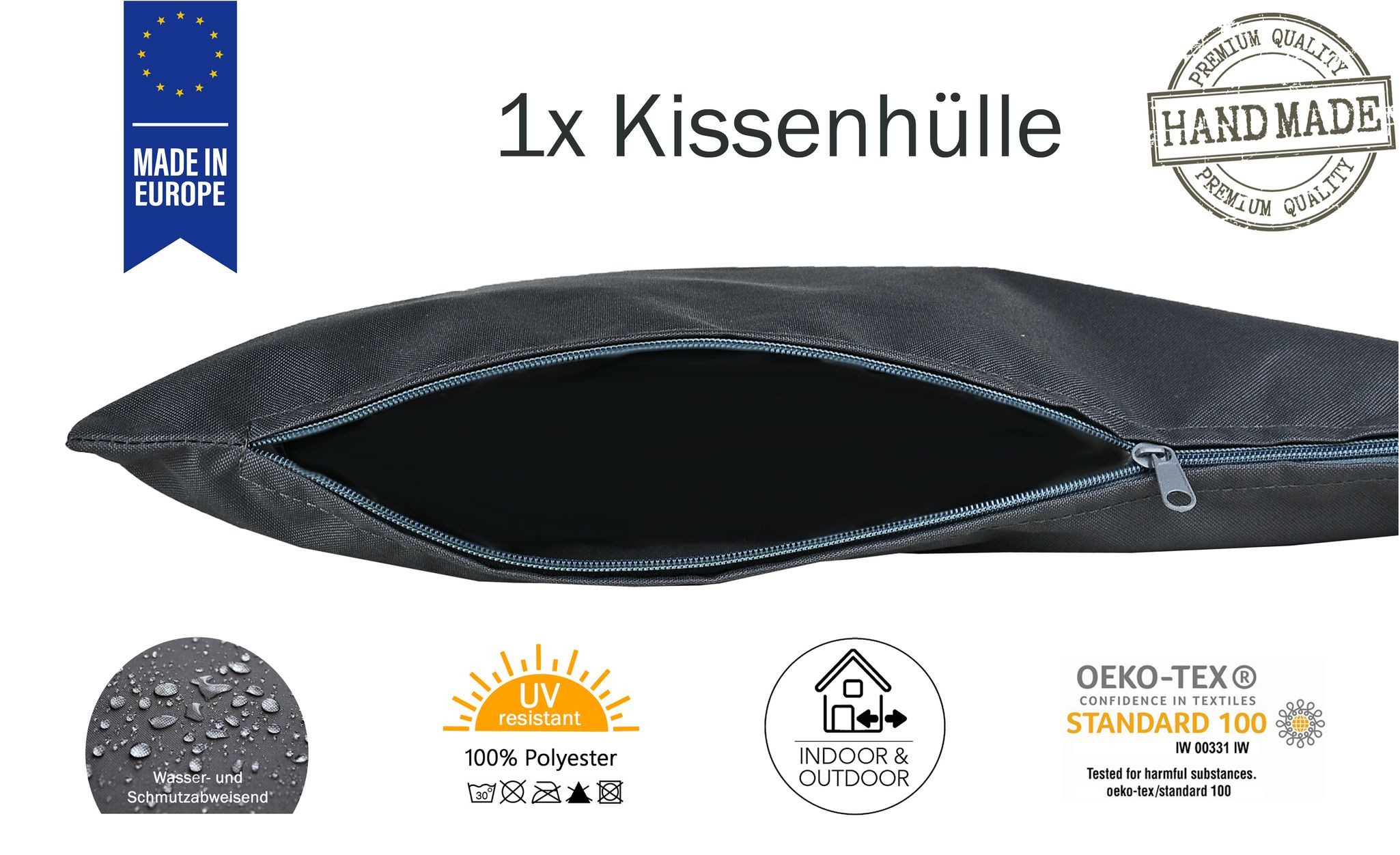 JACK Kissenbezüge 1x 50x50cm Motiv Outdoor Kissenhülle Bezug, (1 Stück), 1x Kissenhülle mit lustigen Motiven, wasserabweisend, Innen & Außen