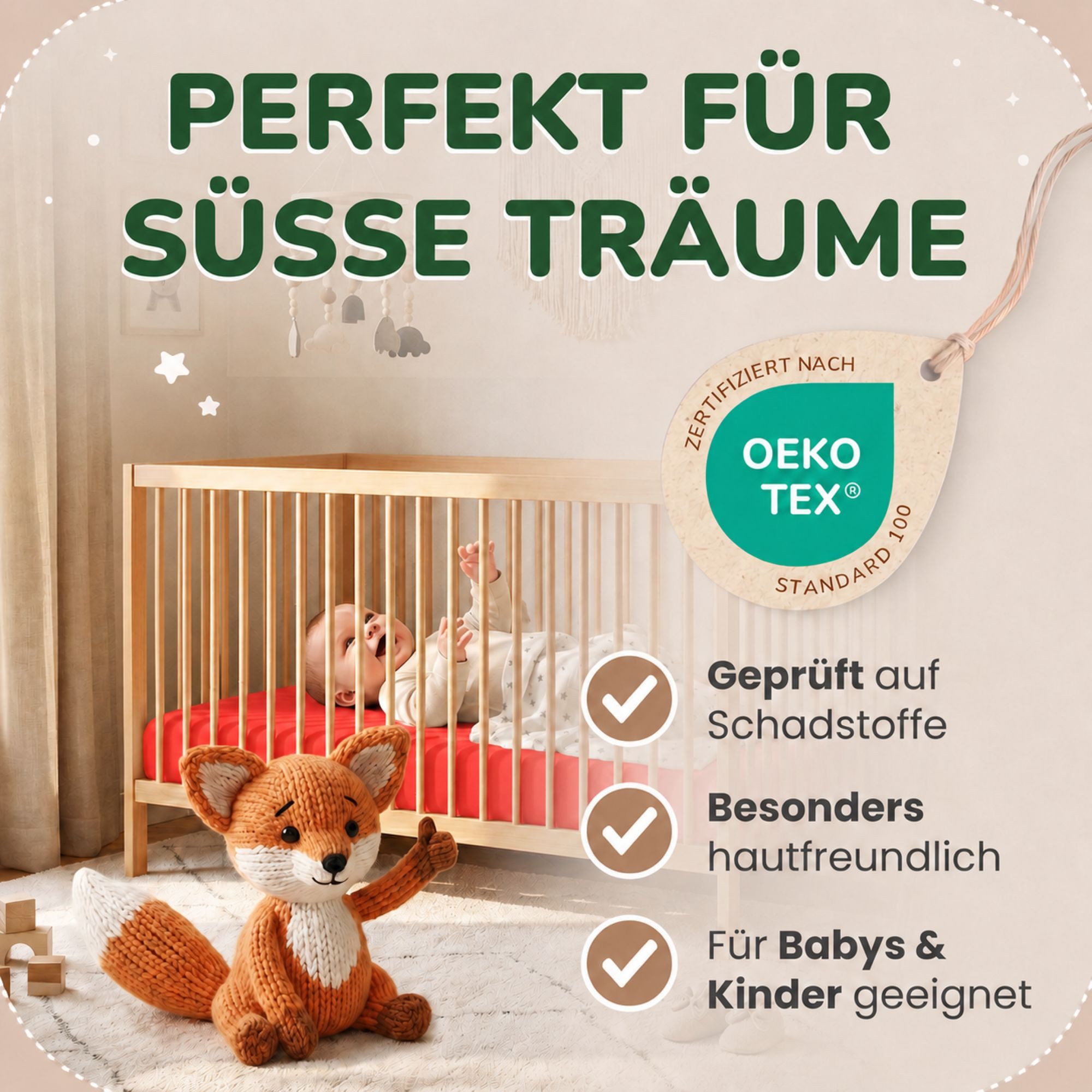 leevitex® Spannbettlaken in verschiedenen Größen und Farben, Jersey aus 100% Baumwolle, Jersey, Gummizug: rundum, (1 Stück), für Kinder- & Standardmatratzen, OE – Bild 2 von 5
