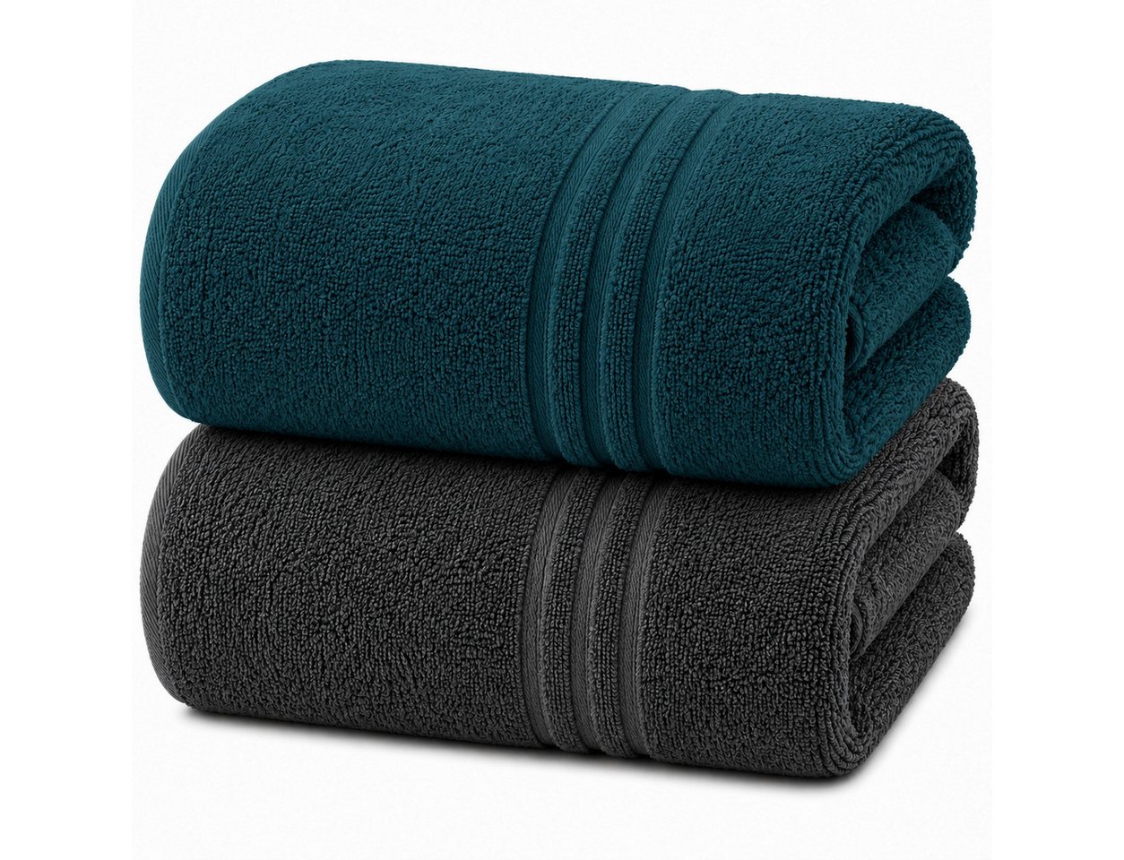 Komfortec Saunatuch 2er Set extra Große - XXL Premium Badetuch-80x200, Frottee (Set, 2-St), extra Große, Baumwolle 100%, Weich, Schnelltrocknend