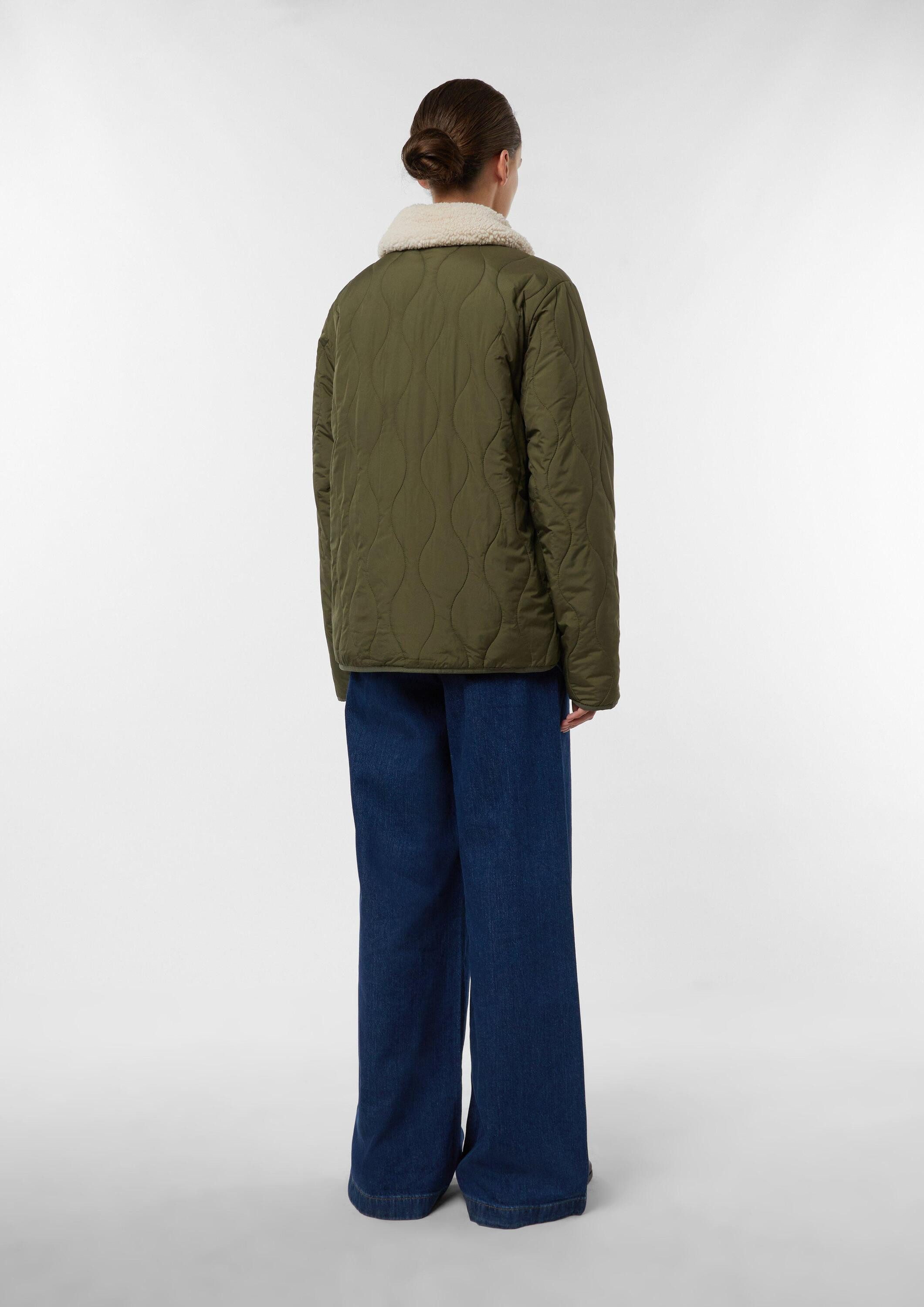 comma Funktionsjacke Outdoor-Jacke Oversized Steppjacke mit abnehmbarem Teddykragen