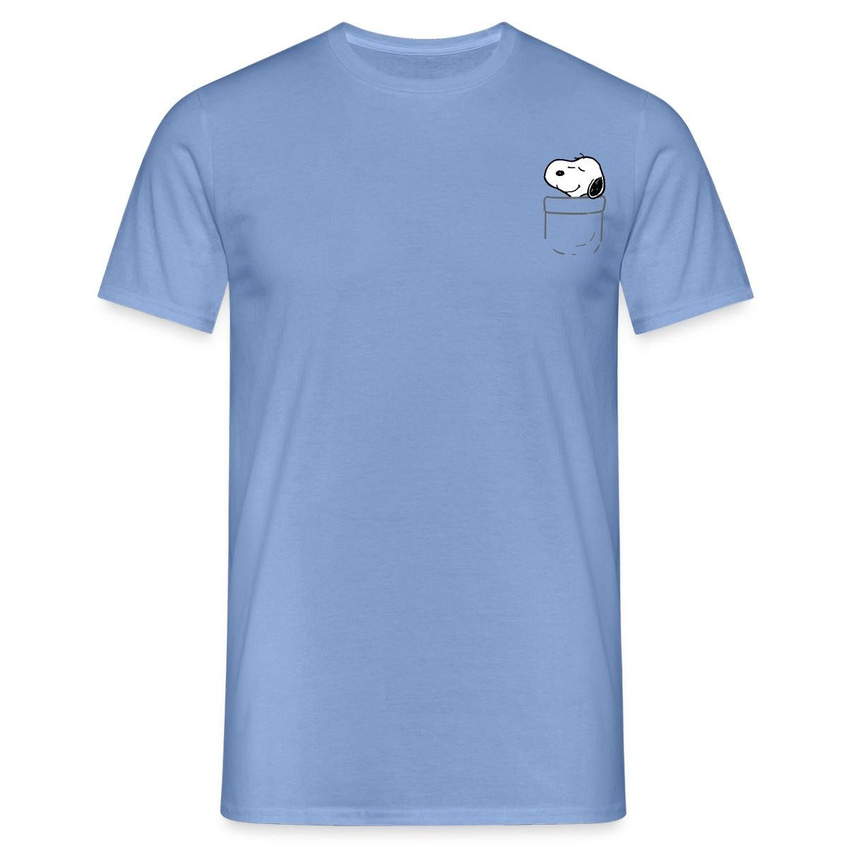 Spreadshirt T-Shirt Peanuts Snoopy In A Pocket Taschen-Design Männer T-Shirt (1-tlg)