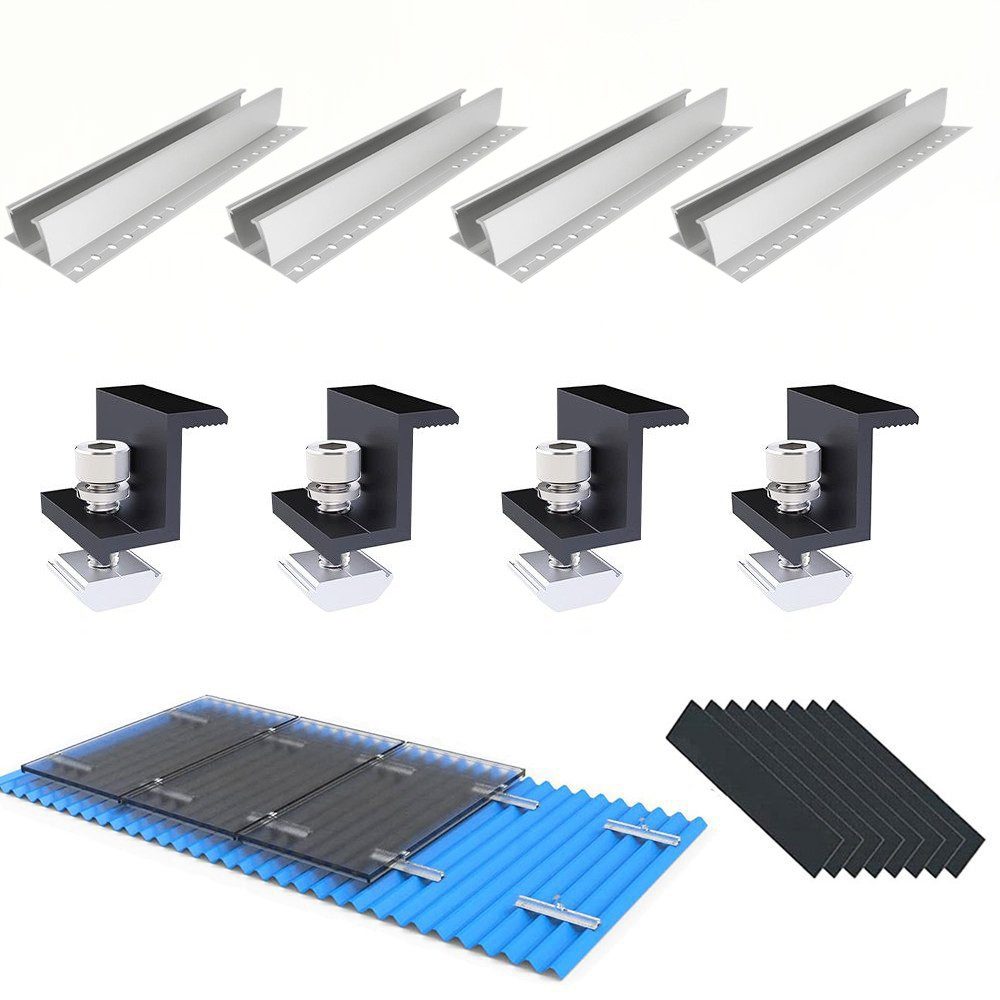 Rhein Beleuchtung Solarmodul-Halterung 30cm Solarpanel Montageschiene, Universal-solarpanel halterung, (1-tlg., Geeignet für Wohnwagen, Boote, Dächer, Wände, Geeignet für die meisten Solarmodule, korrosions- und abriebfest)