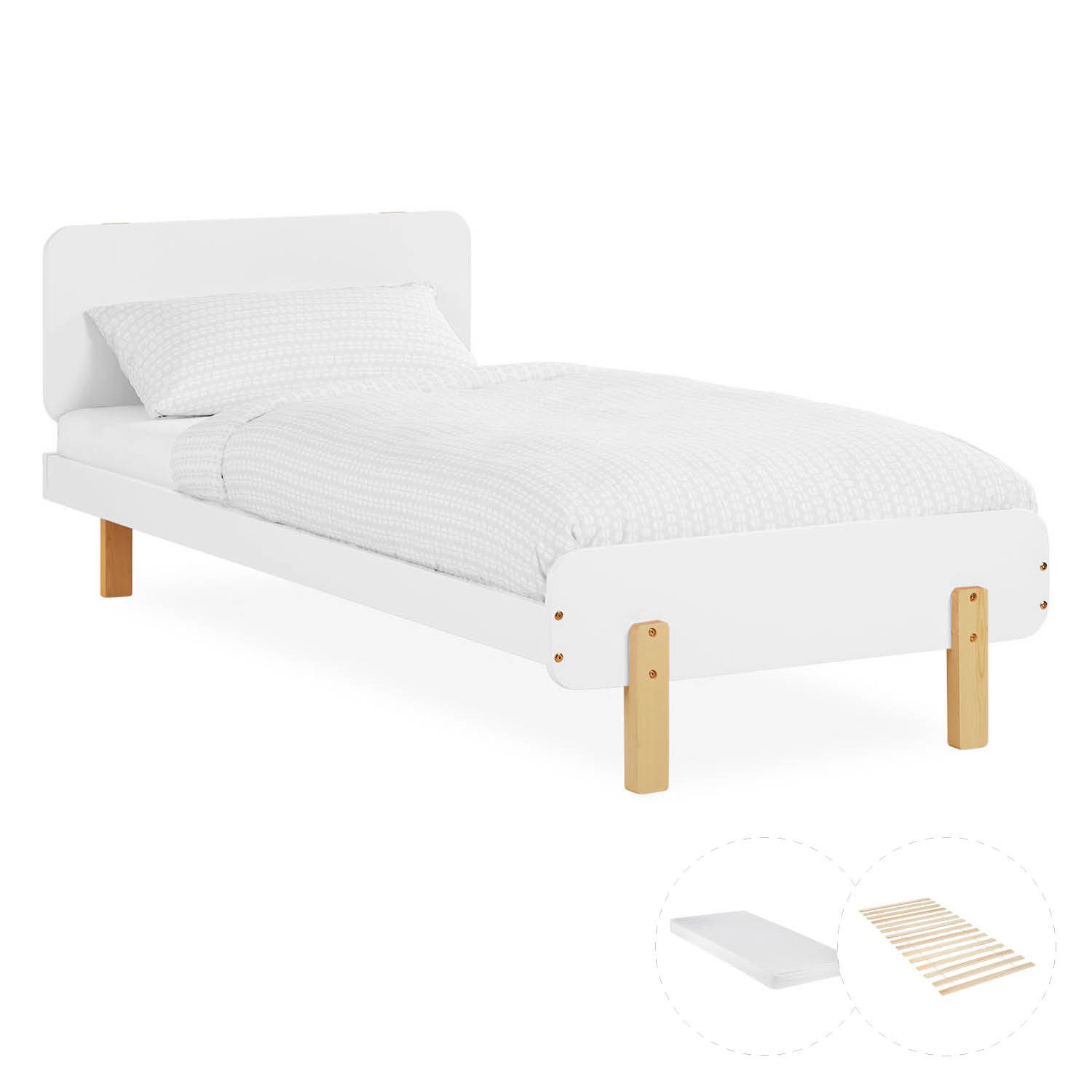 Homestyle4u Holzbett Kinderbett 90x200 cm Einzelbett günstig online kaufen