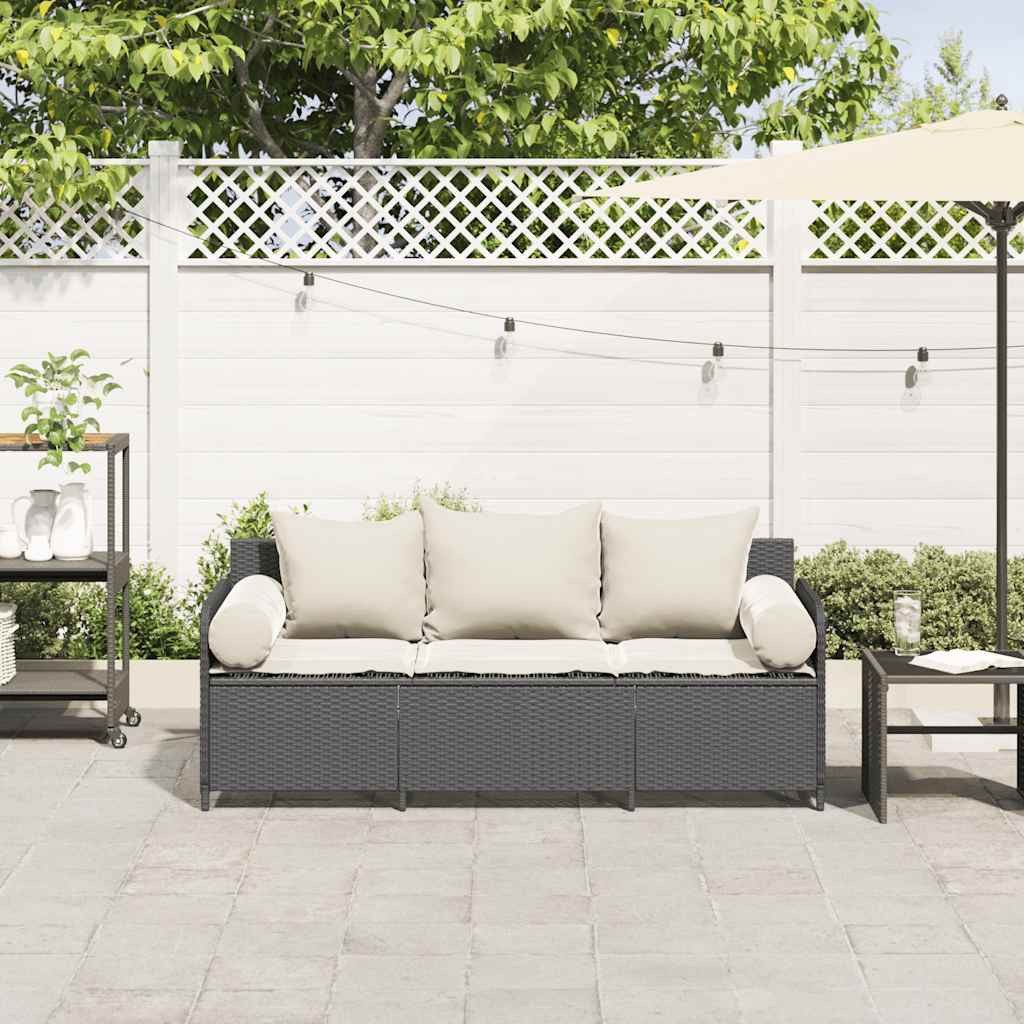 vidaXL Loungesofa Gartensofa mit Kissen 3-Sitzer günstig online kaufen