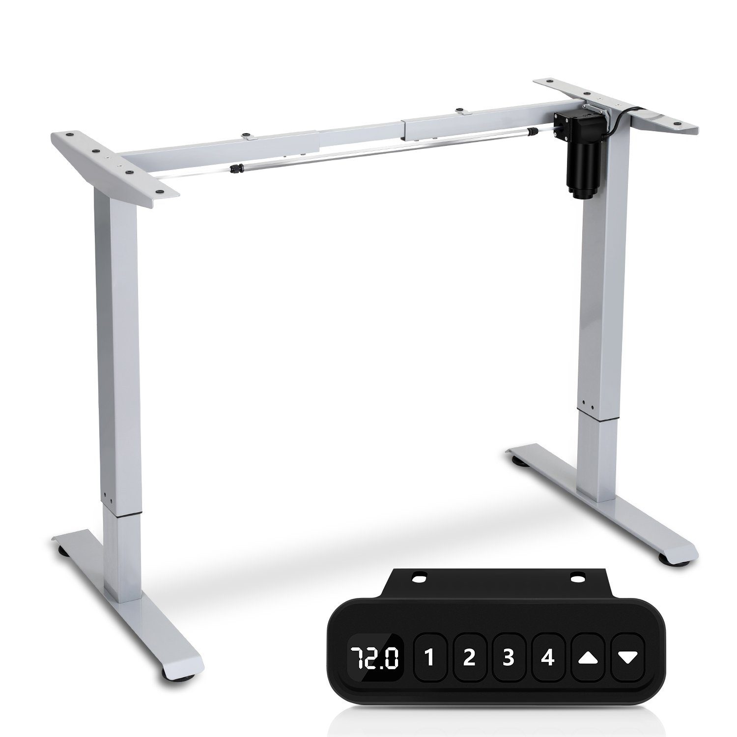 TolleTour Schreibtisch Höhenverstellbarer Schreibtisch Tischgestell bis belastbar 80kg Stahl, Stahl