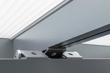 GUTTA Terrassendach Premium, BxT: 913,5x406 cm, Bedachung Doppelstegplatten, BxT: 914x406 cm, Dach Polycarbonat gestreift weiß